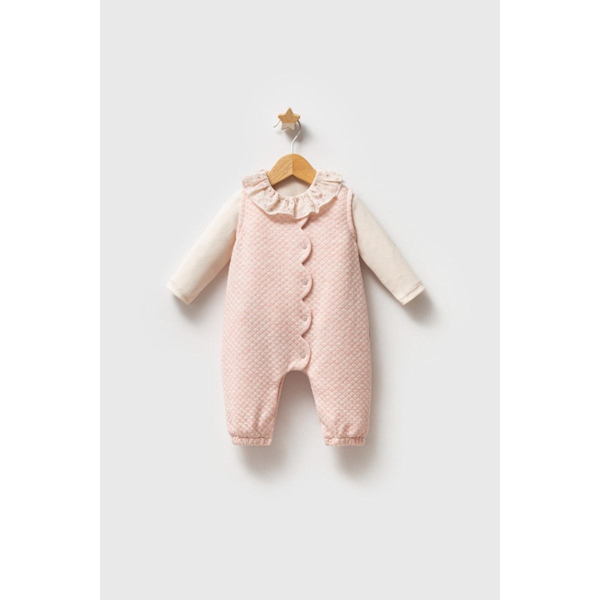 Petit Vague Kız Bebek Tulum - Pembe