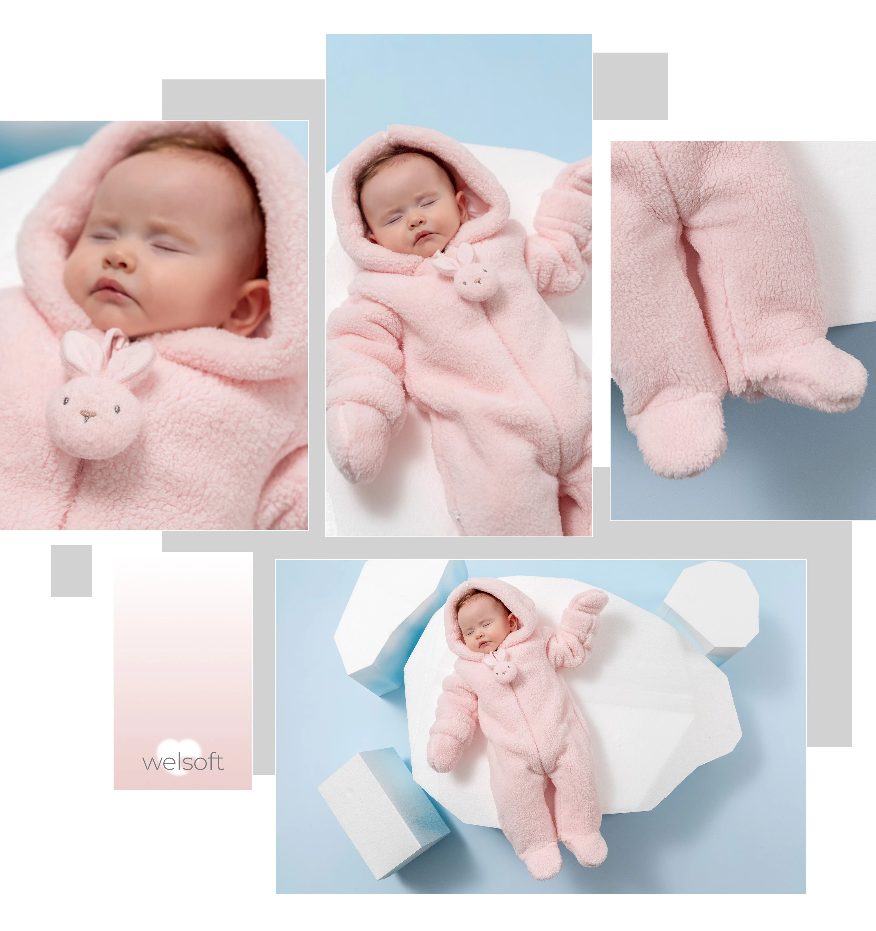 Petit Bunny Hiver Welsoft Kız Bebek Tulum