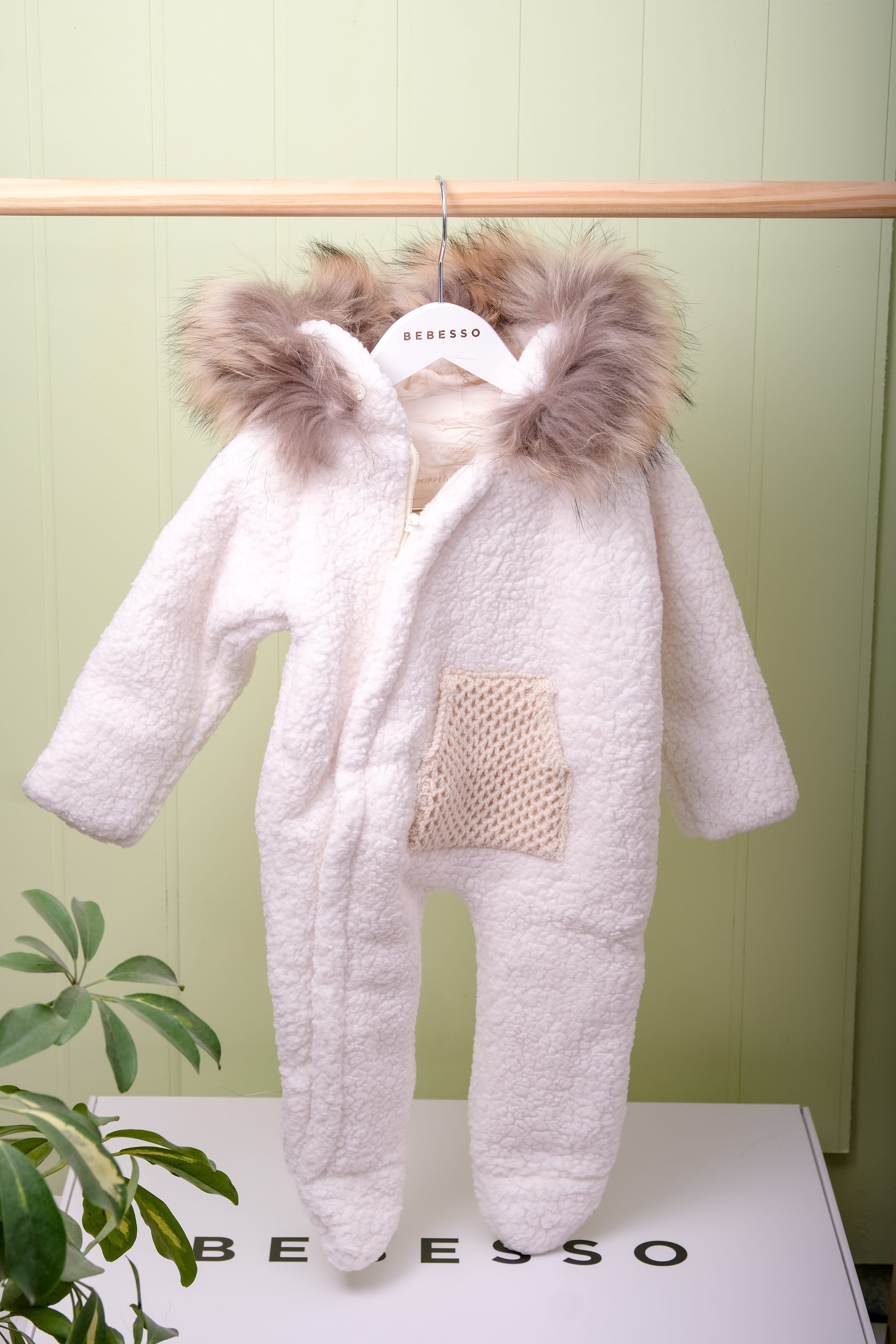 Arctic Cozy Kürk Yakalı Sherpa Bebek Tulum