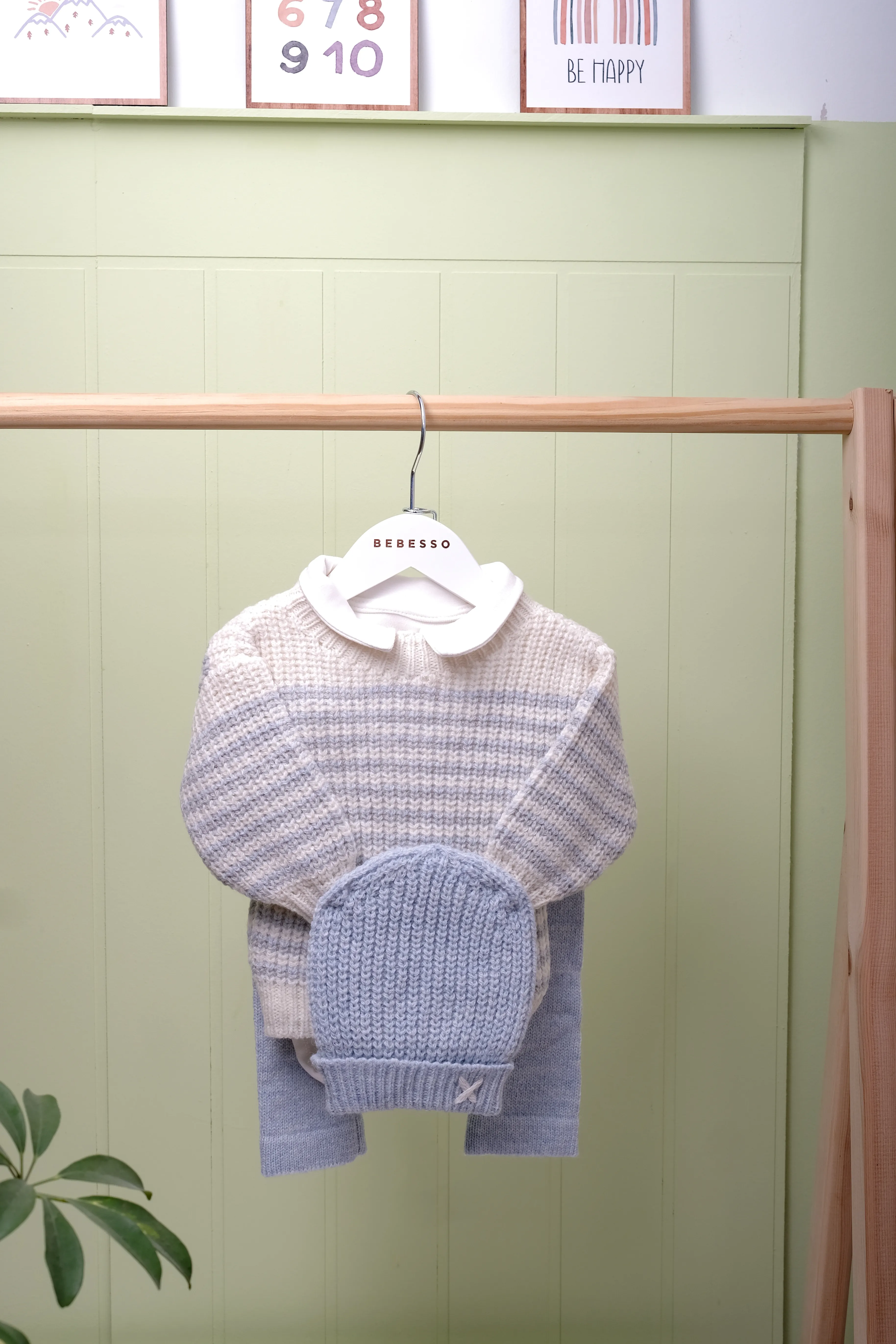 Nordic Bleu Erkek Bebek 4’lü Triko Selanik Takım Seti