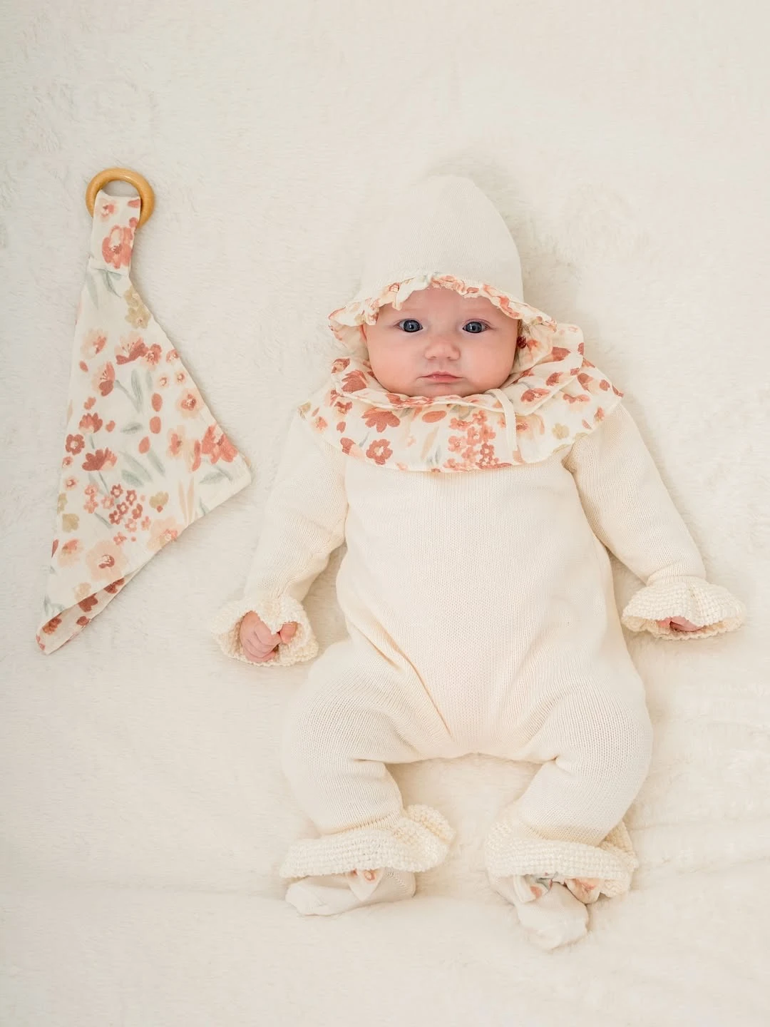 Flora Belle 5’li İnce Triko Kız Bebek Tulum / Hastane Çıkış Seti 