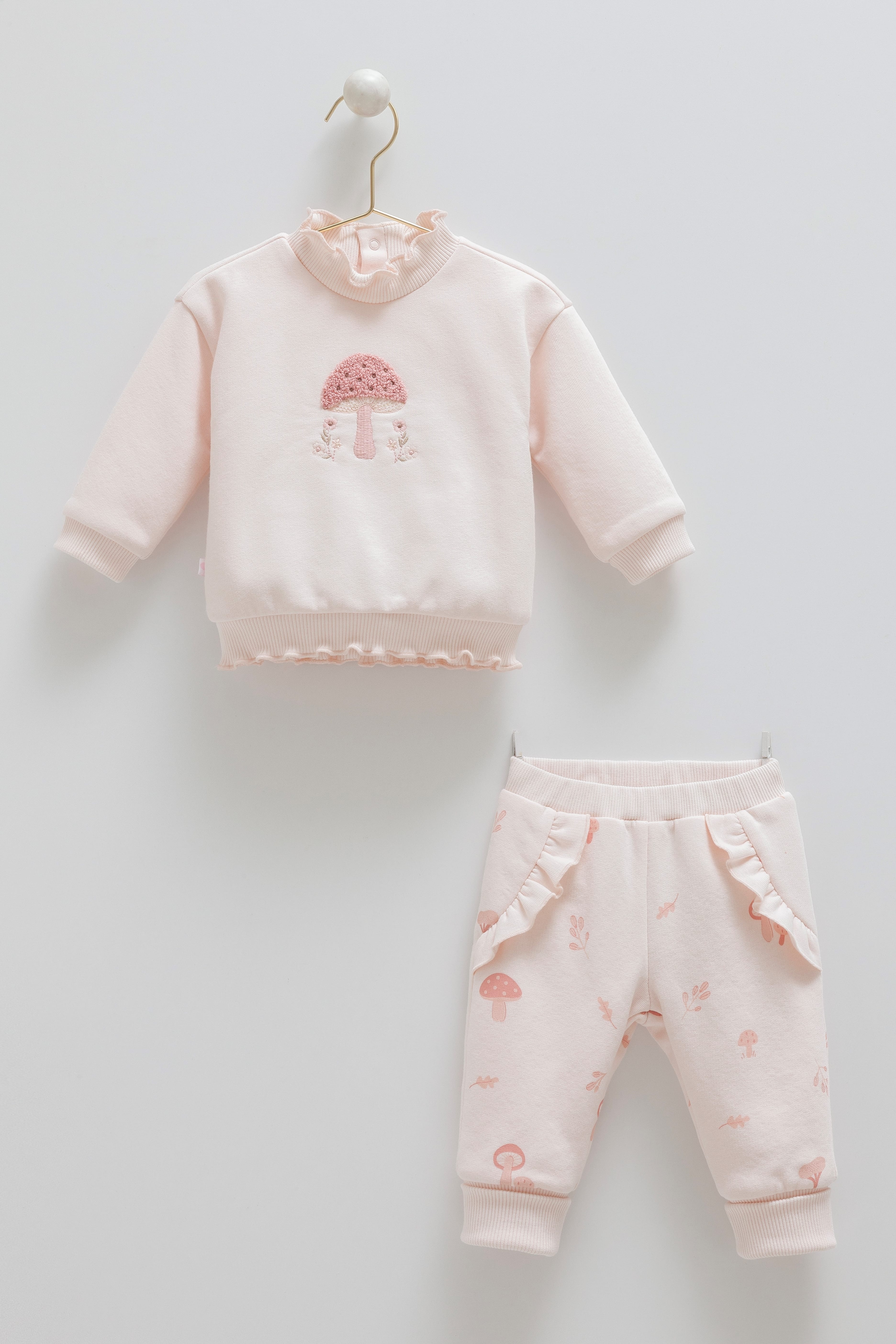 Mushroom World Charm 2'li Kız Bebek 3 İplik Takım - Pembe