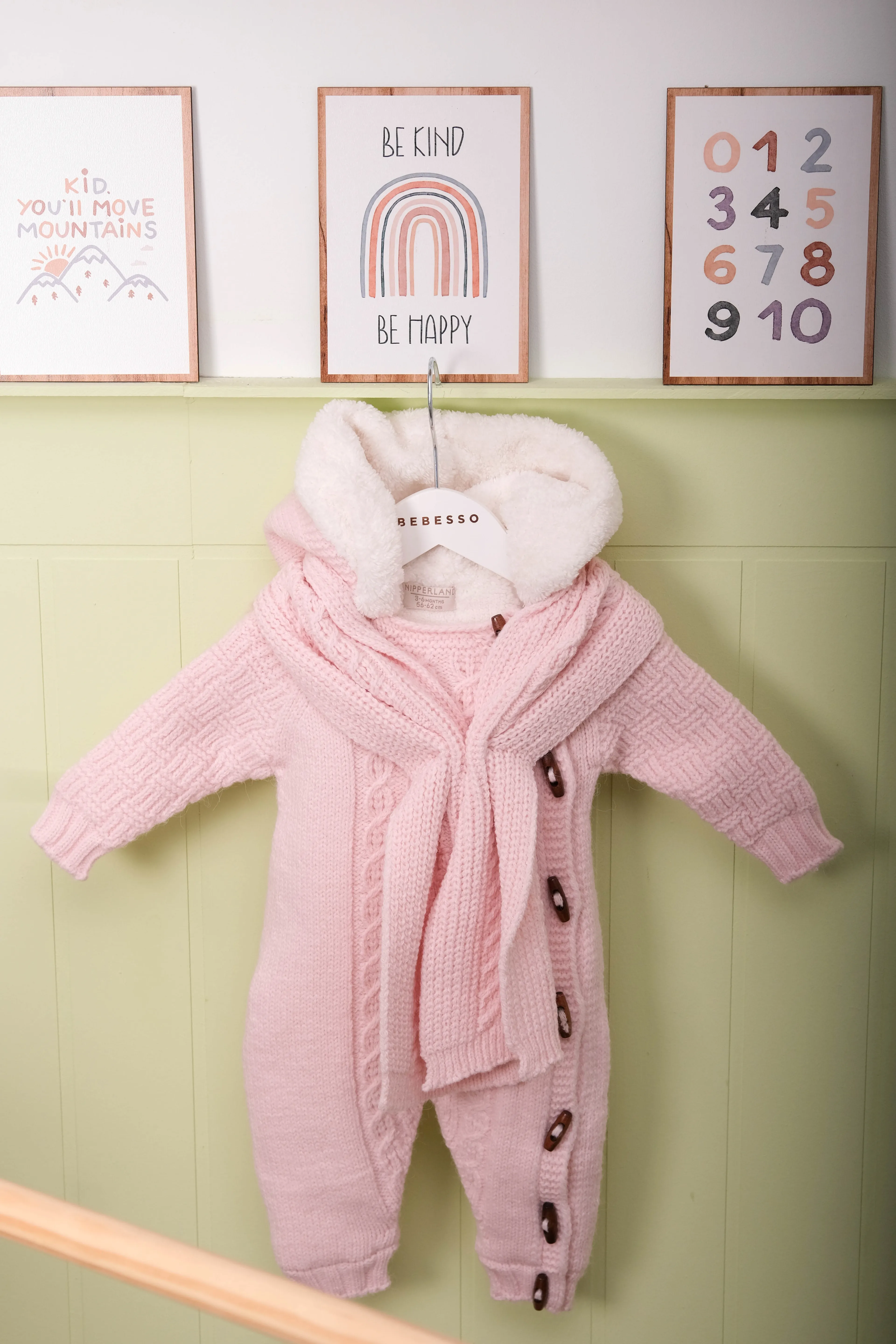 Petit Écharpe Kız Bebek Atkılı Düğmeli Triko Tulum