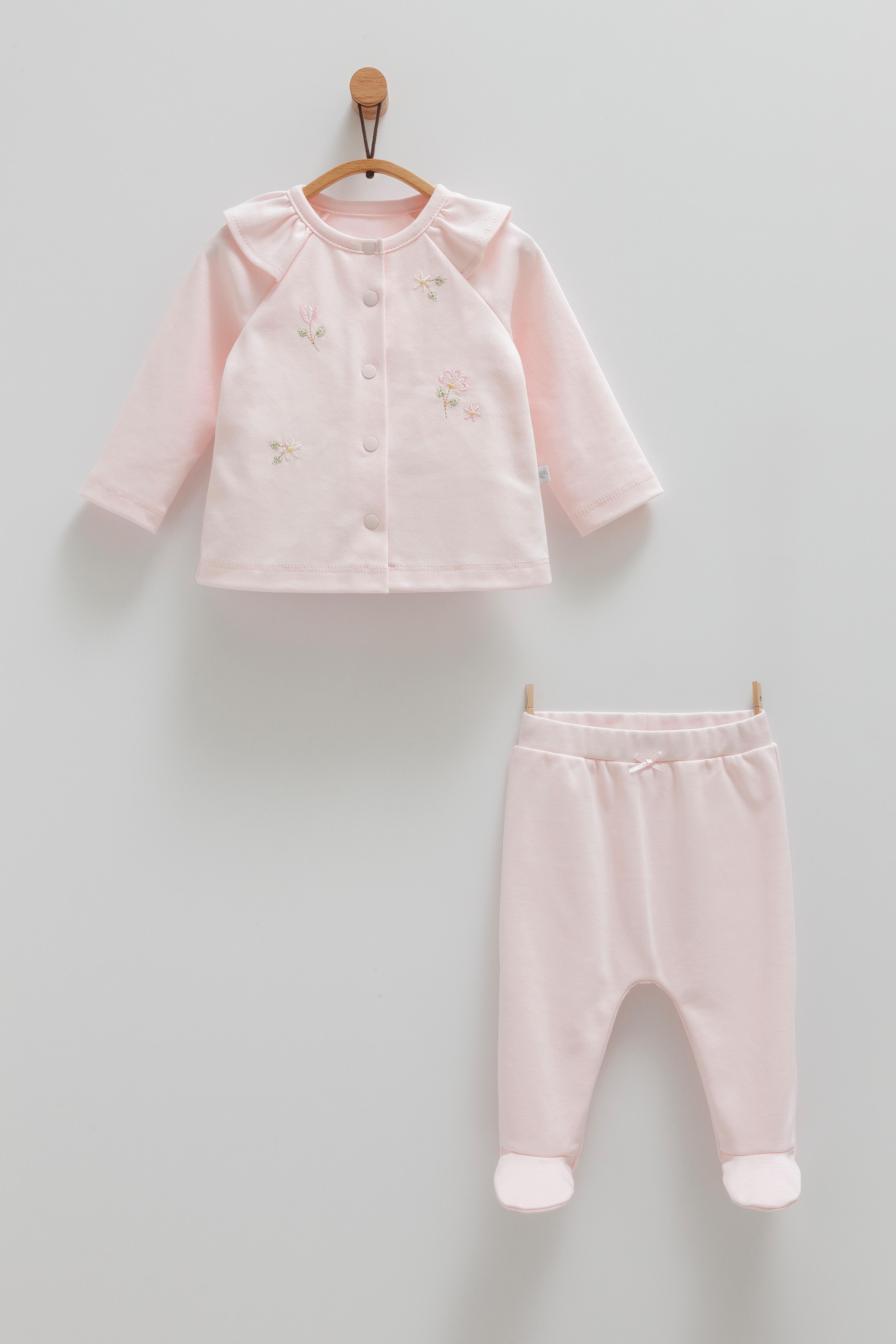 Flora 2’li Kız Bebek Takım - Pembe