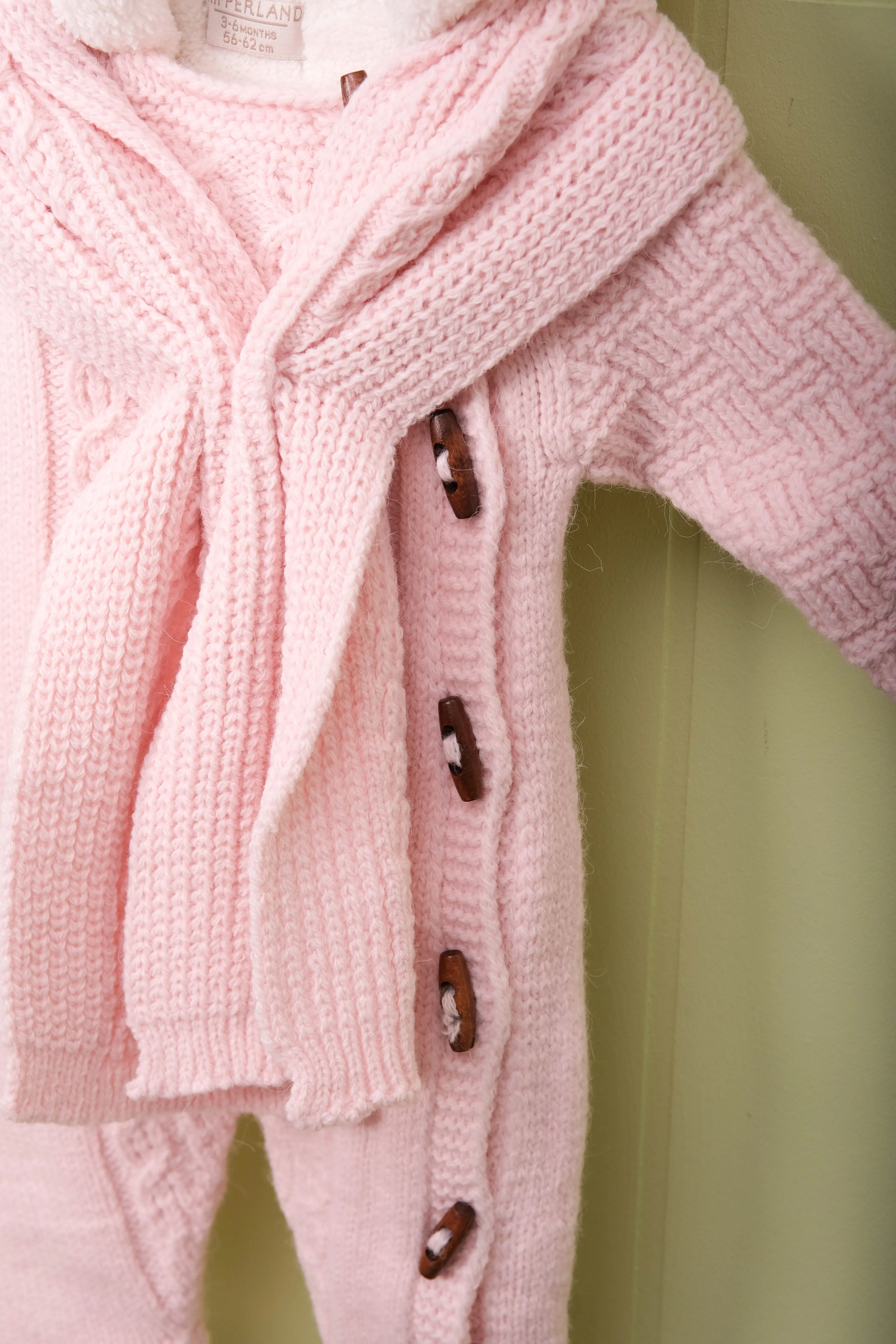 Petit Écharpe Kız Bebek Atkılı Düğmeli Triko Tulum