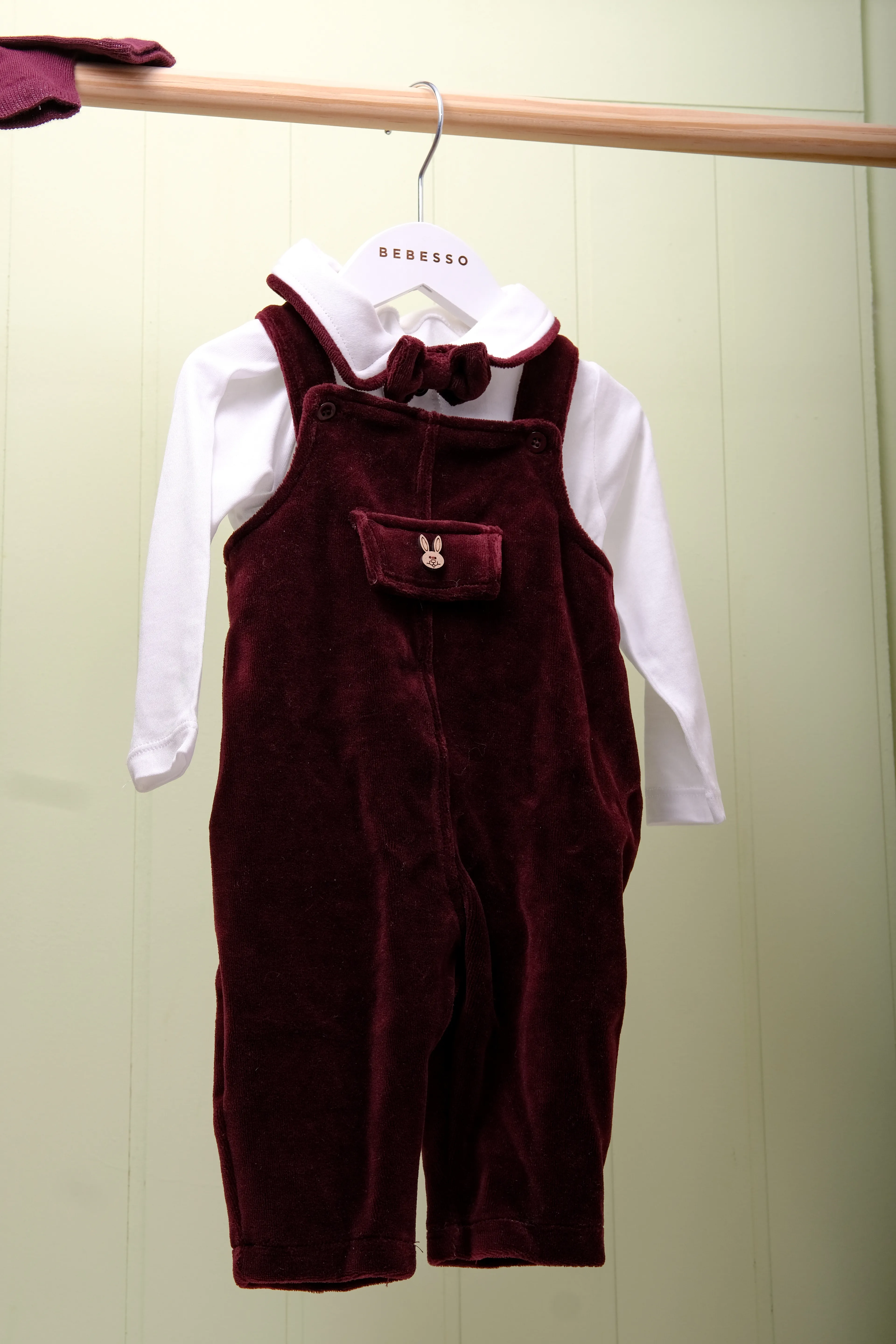 Monsieur Velours Erkek Bebek Kadife 3’lü Tulum Seti 