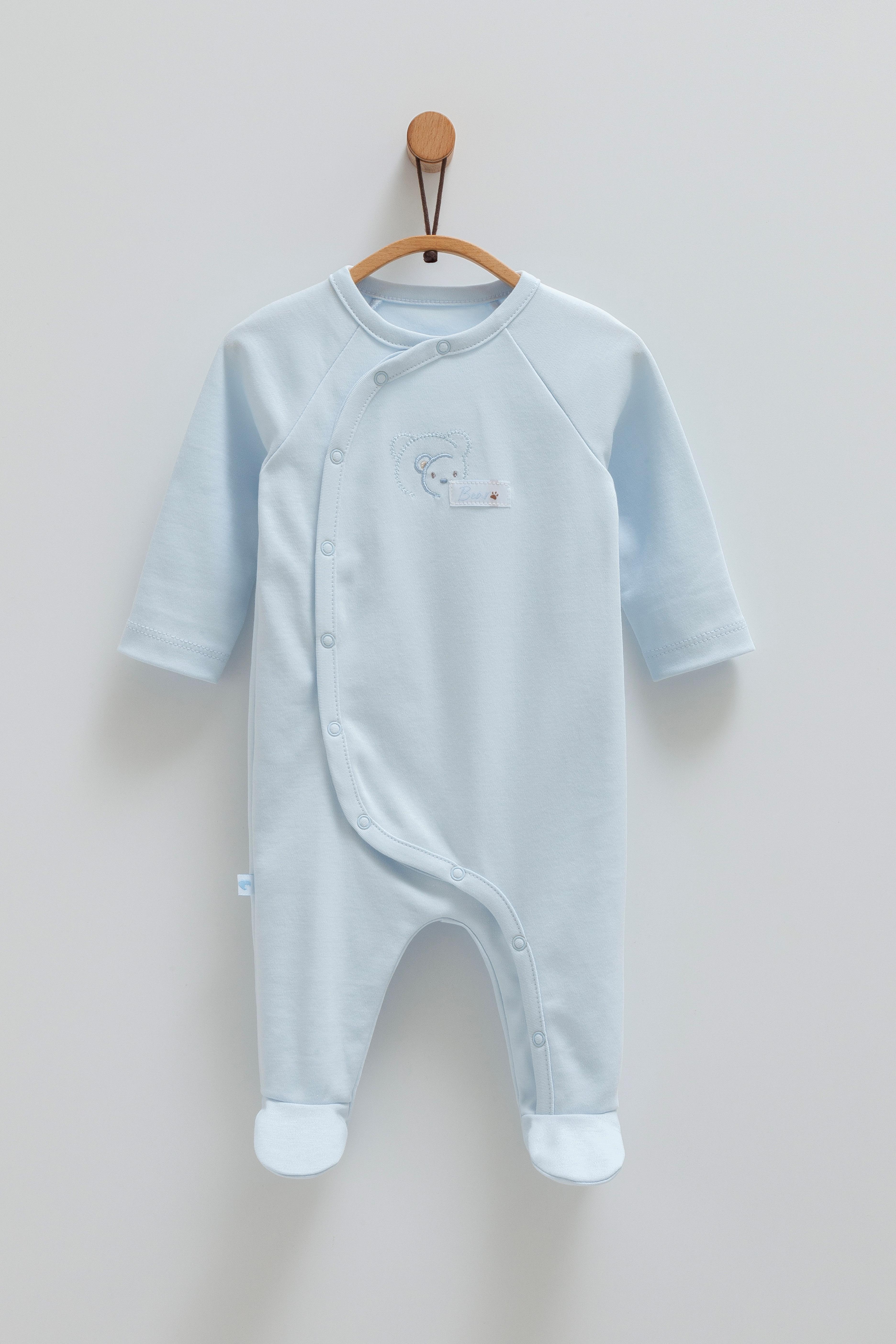 Cute Bear Cozy Erkek Bebek Tulum - Mavi