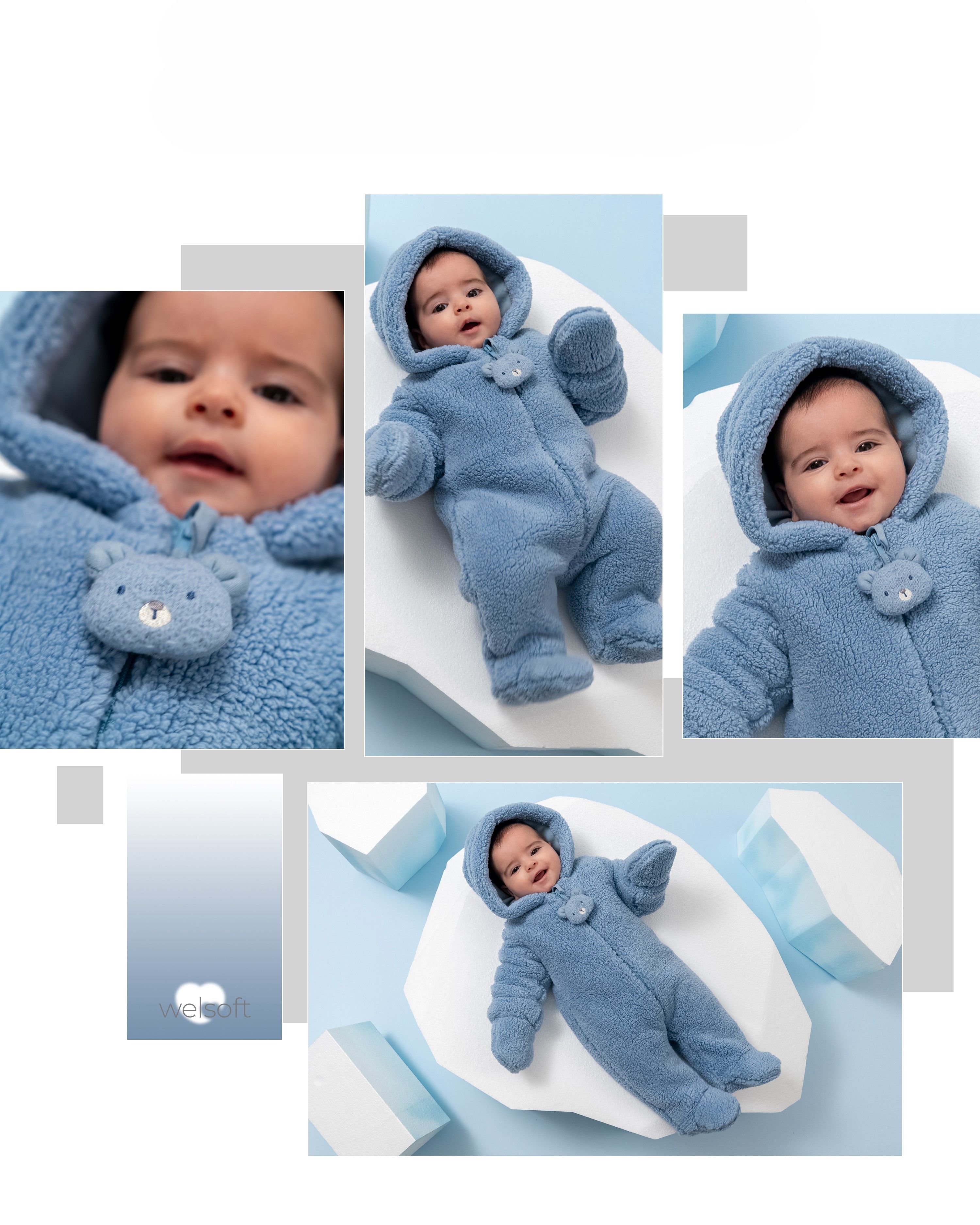 Petit Ourson Hiver Welsoft Erkek Bebek Tulum