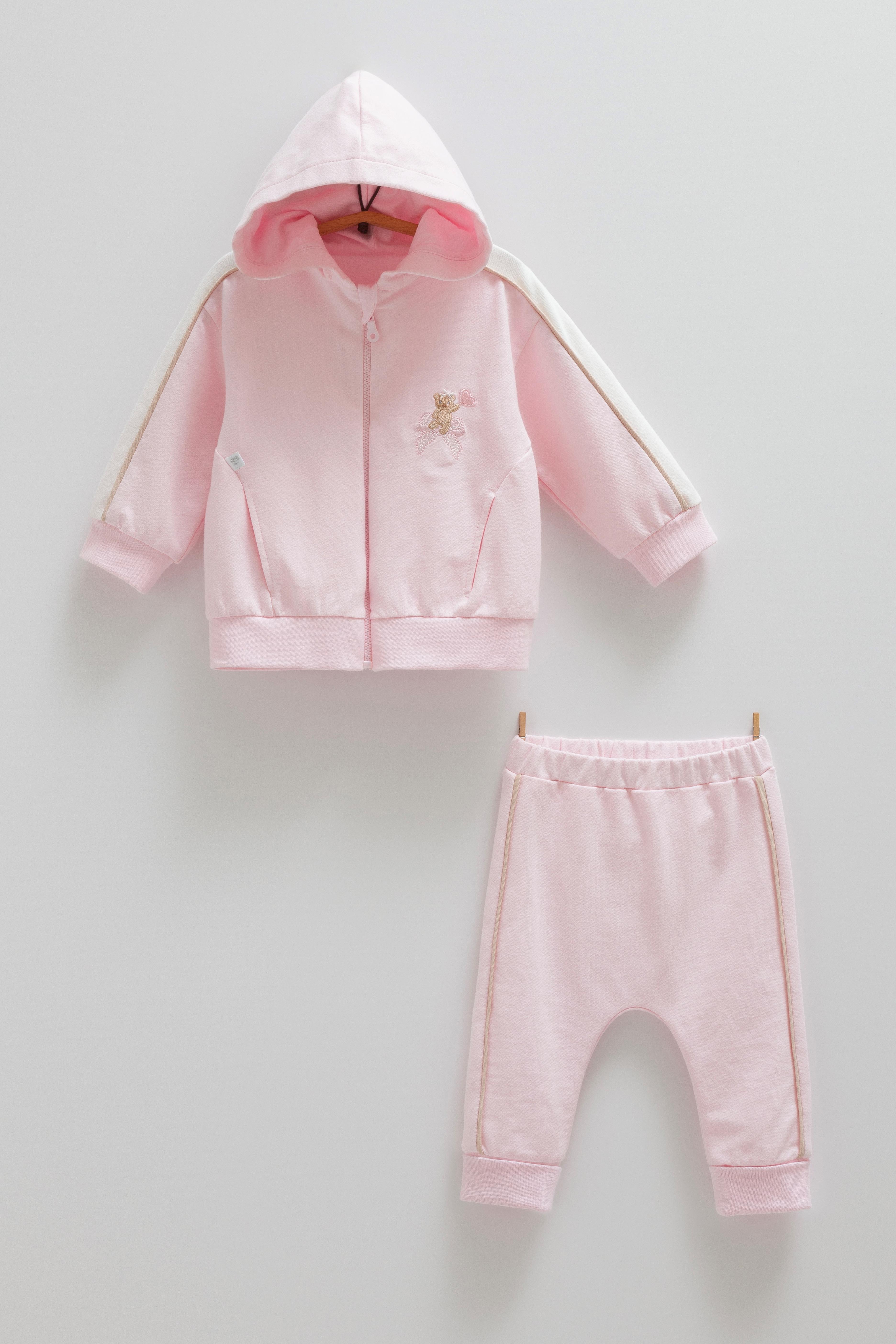 Teddy Amour 2'li Kız Bebek Takımı - Pembe