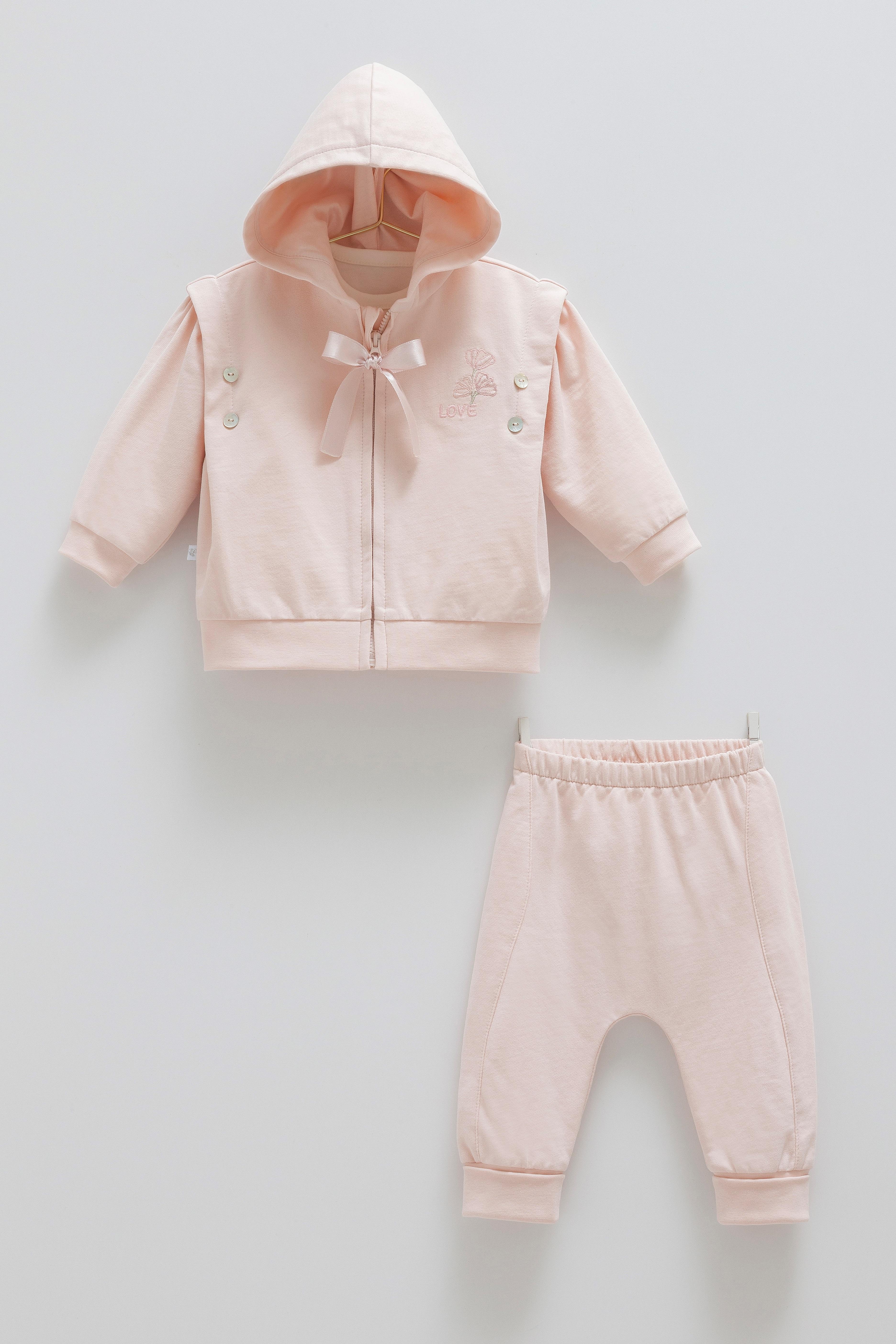 Petite Love Garden 3'lü Kız Bebek Takımı - Pembe