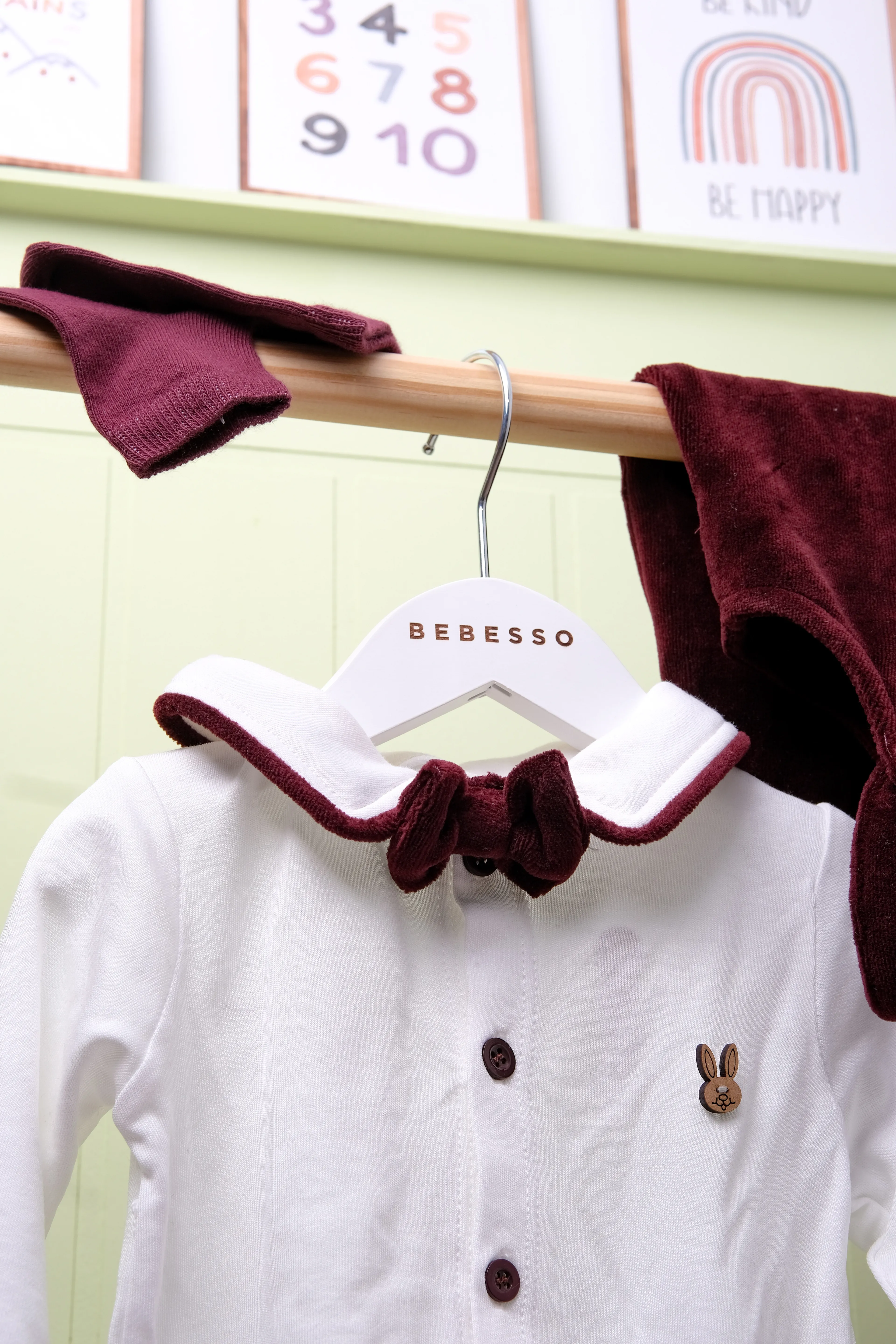 Monsieur Velours Erkek Bebek Kadife 3’lü Tulum Seti 