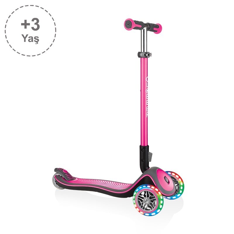 Globber Elite Deluxe Işıklı Scooter Pembe