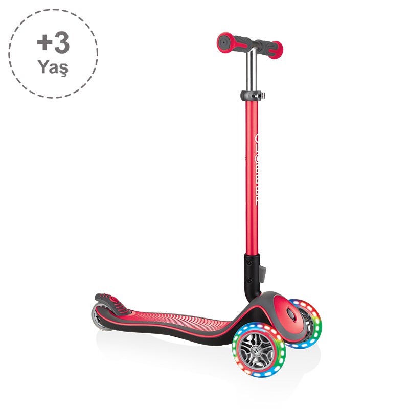 Globber Elite Deluxe Işıklı Scooter Kırmızı