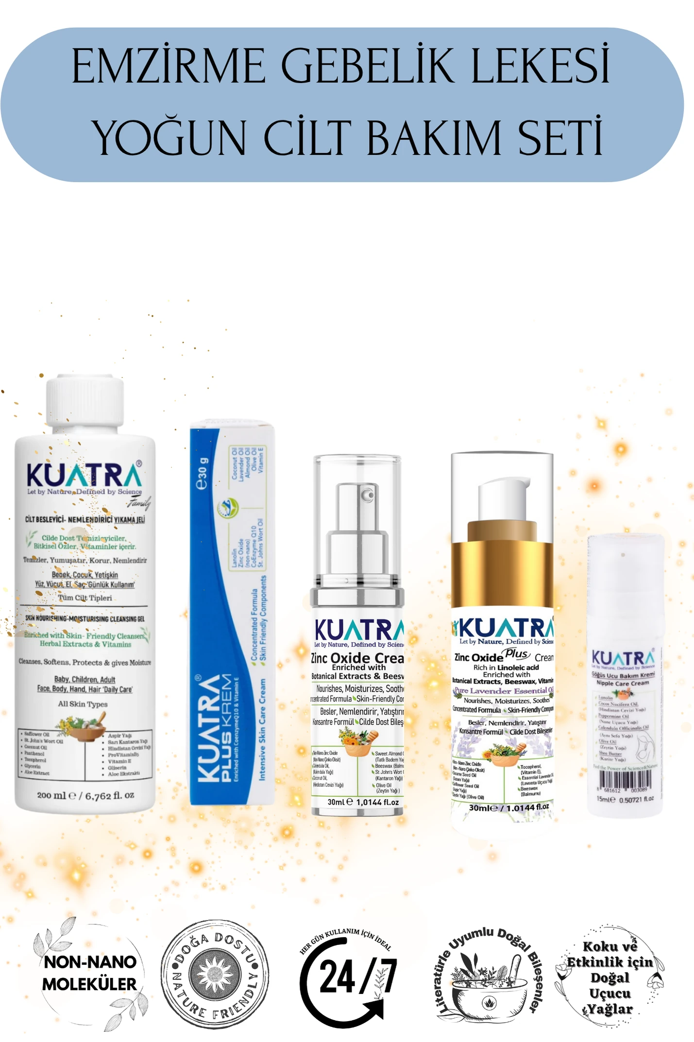 Kuatra Emzirme-pişik- Gebelik Lekesi- Yoğun Cilt Bakım Seti- Cildin Sevdiği Güçlü Formüller