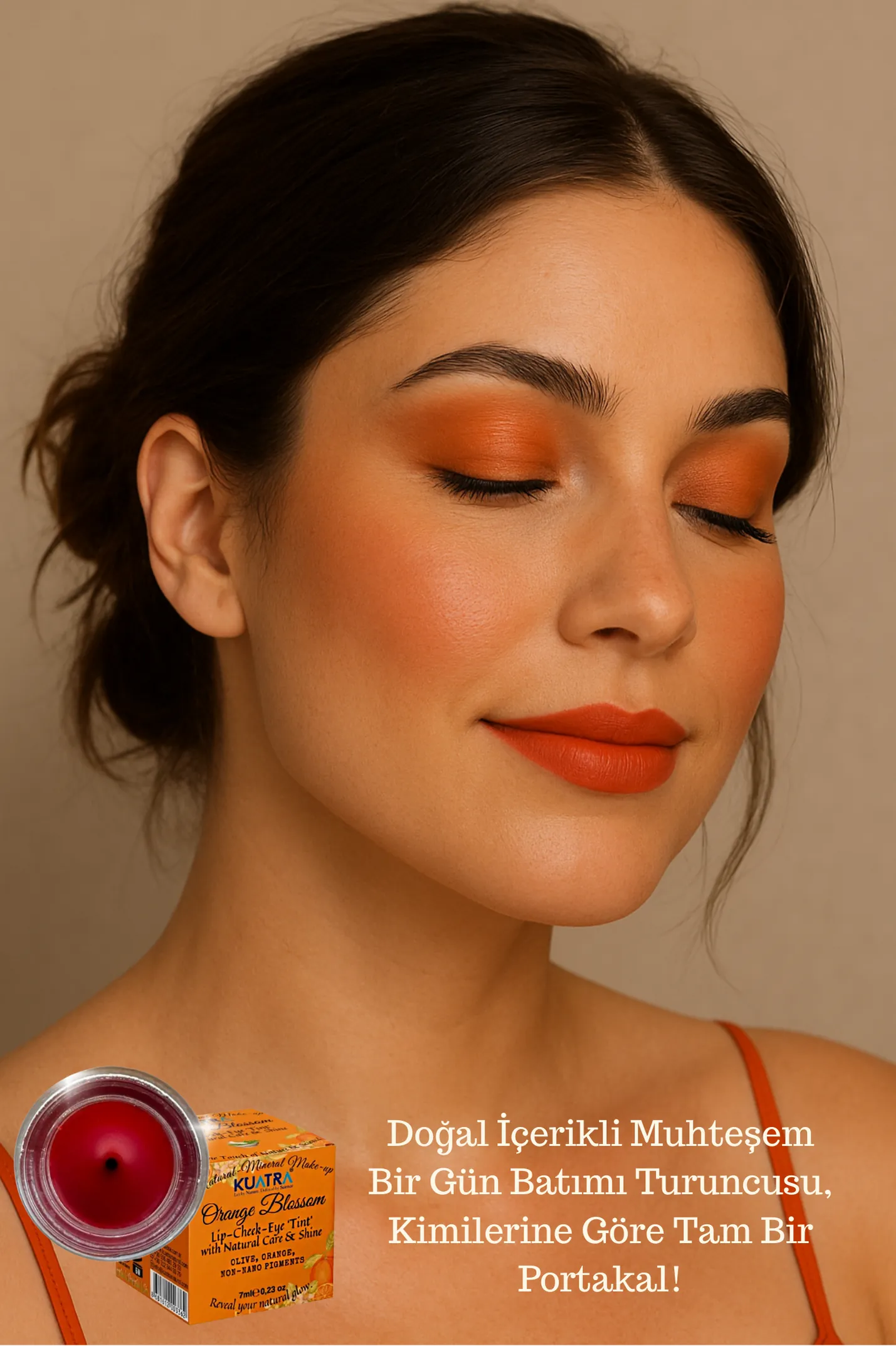 Orange Blossom Lip-Cheek-Eye 'Tint' Multi-Purpose Blush, Lipstick, Eye Shadow with Natural Ingredients (Very Valuable Nourishing Skin Care Along with Make-up)