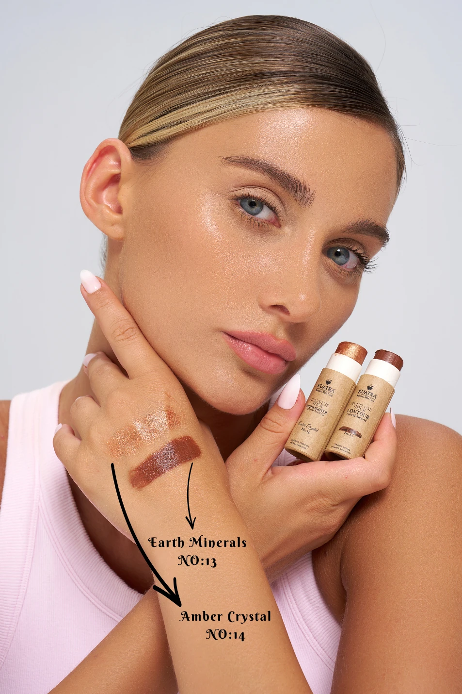 Kuatra Stick Kontür, Earth Minerals doğal, mineral, antioksidan, nemlendirici formül, plastiksiz ambalaj