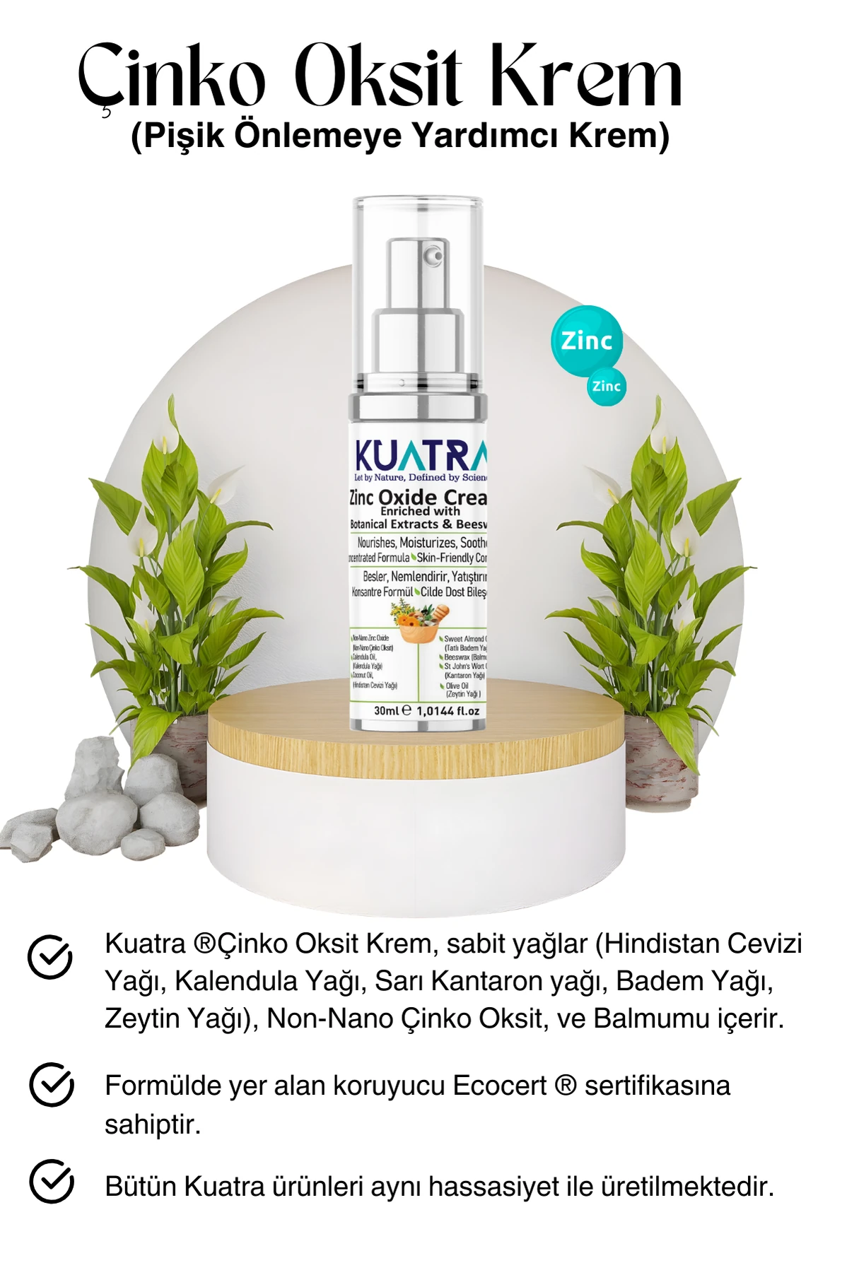 Kuatra Zinc Oxide Cream (Helps prevent diaper rash)