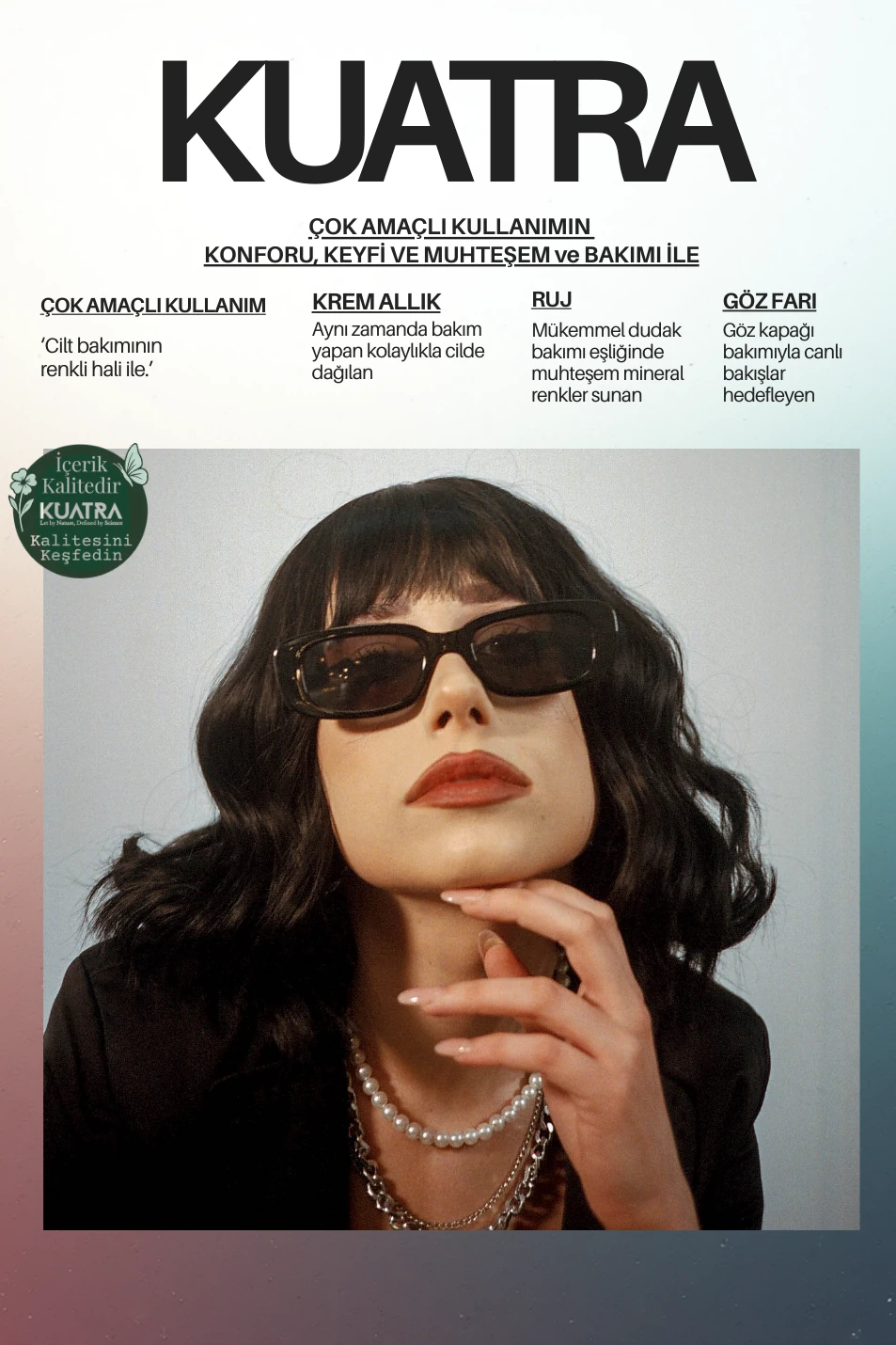 Kuatra Pink Begonia Natural Ingredient Moisturizer - Antioxidant Shine Balm (Lipstick - Blush - Eye Shadow) 7ml