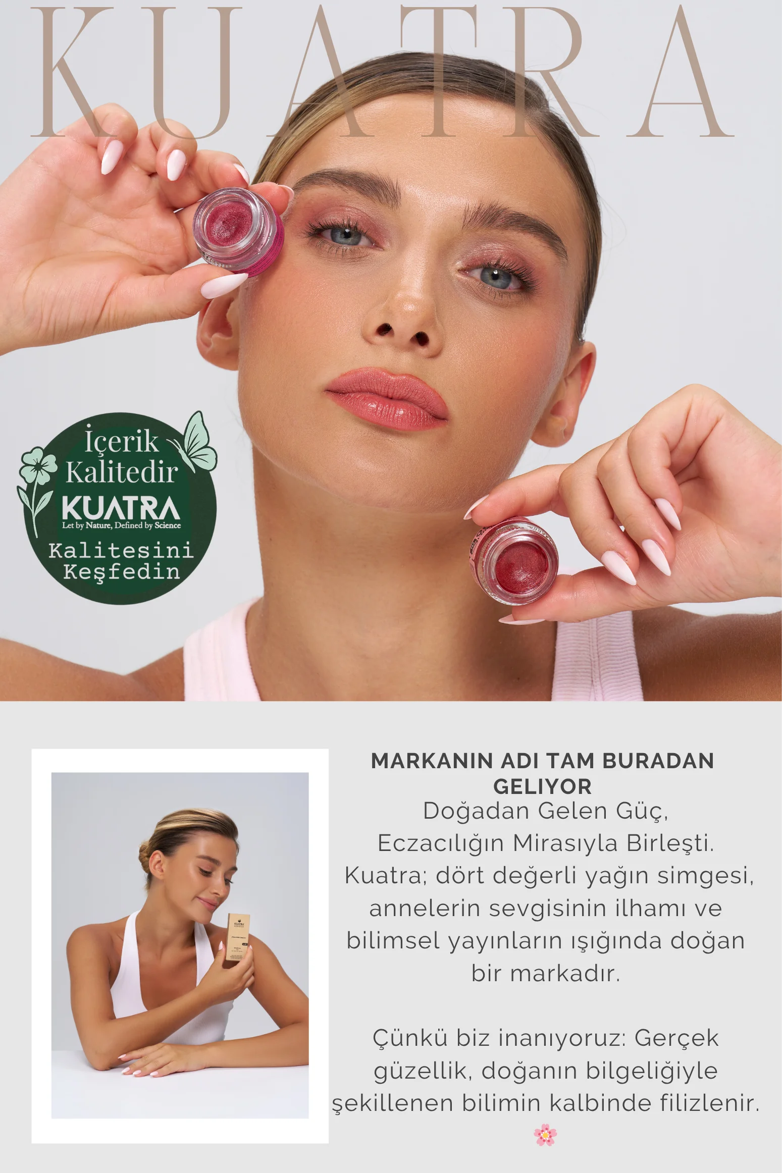 Kuatra Calendula Glow Doğal İçerikli Nemlendirici - Antioksidan Işıltı Veren Balm (Highlighter-Göz Farı-Allık-Ruj) 7ml
