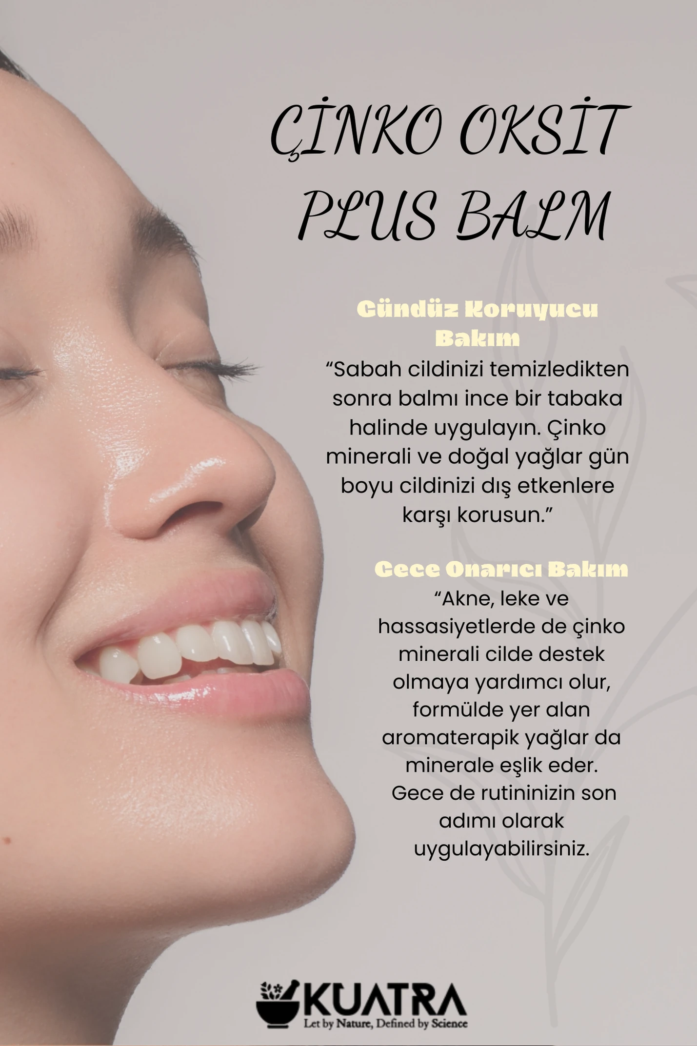 Kuatra Çinko Oksit Plus Balm (Leke Karşıtı, Canlandırıcı Nemlendirici Günlük Bakım- Doğal İçerik)