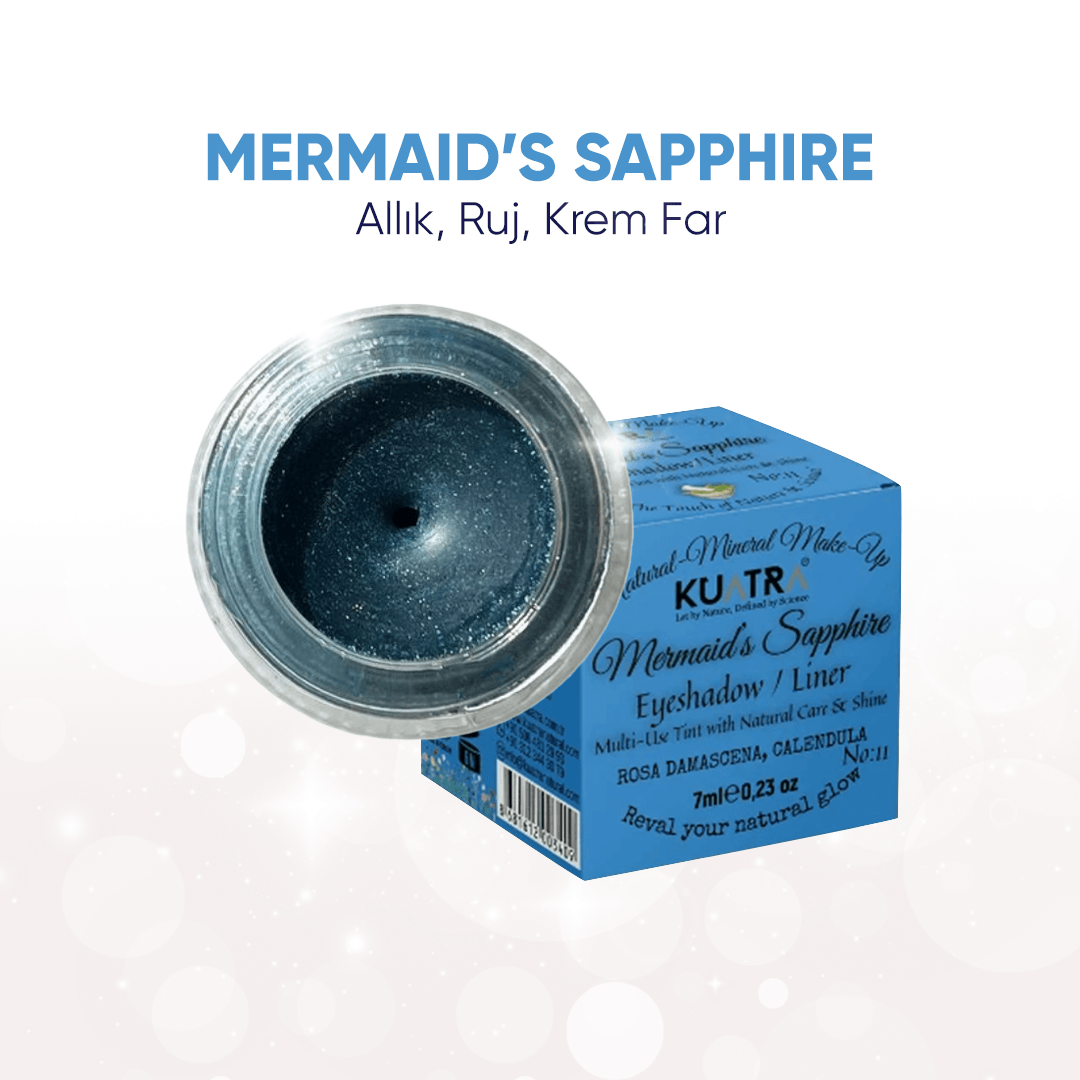 Mermaid’s Sapphire Krem Far, Eyeliner Doğal İçerikli, (Makyaj Beraberinde Çok Değerli Besleyici Cilt Bakımı)