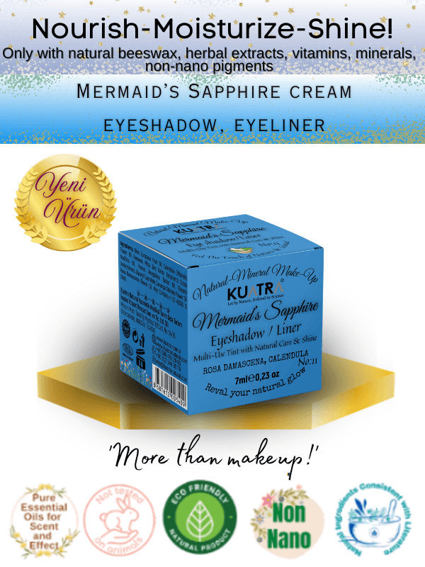 Mermaid’s Sapphire Krem Far, Eyeliner Doğal İçerikli, (Makyaj Beraberinde Çok Değerli Besleyici Cilt Bakımı)