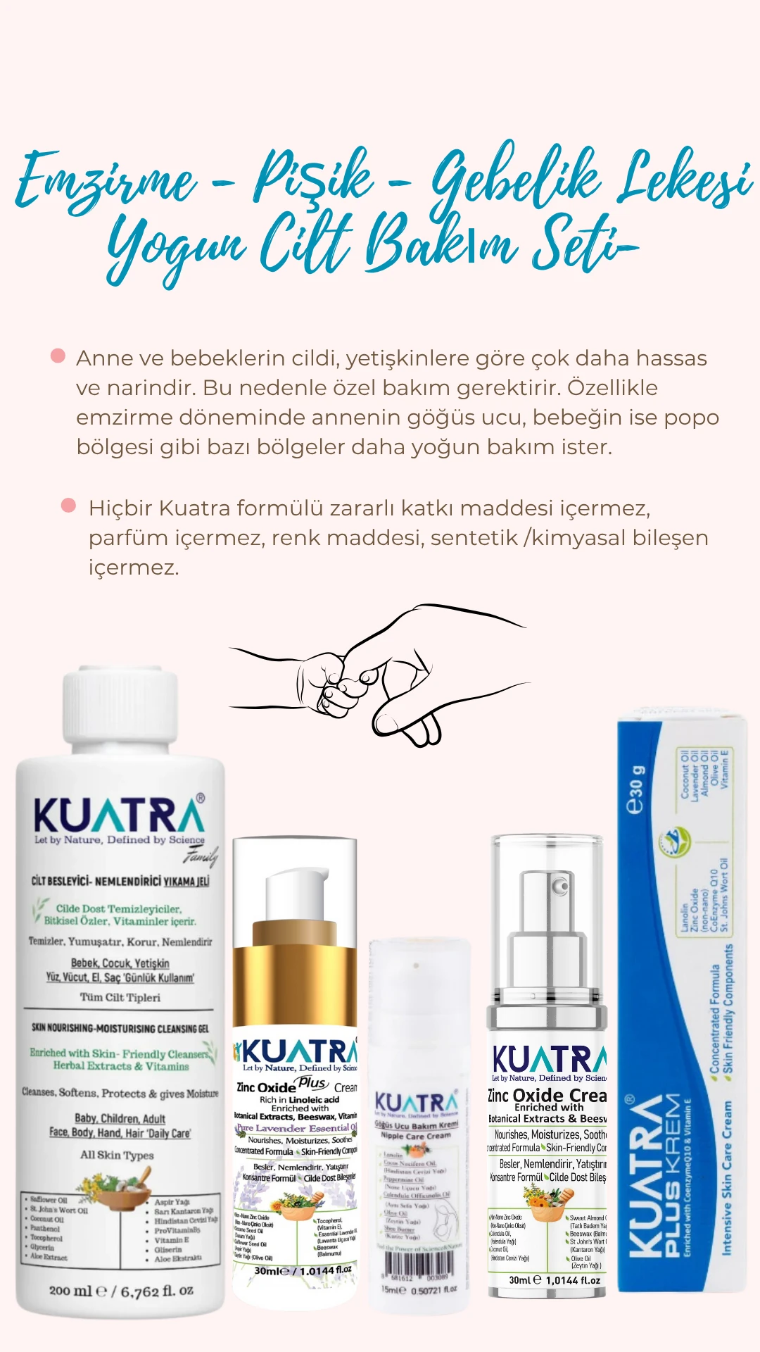 Kuatra Emzirme-pişik- Gebelik Lekesi- Yoğun Cilt Bakım Seti- Cildin Sevdiği Güçlü Formüller