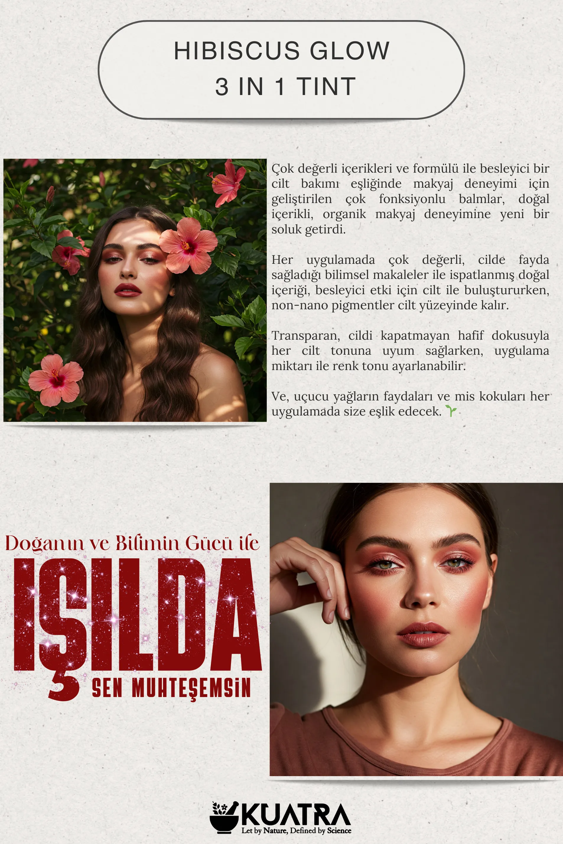Hibiscus Glow Besleyici, Nemlendirici Allık Ruj Göz Farı Doğal İçerik