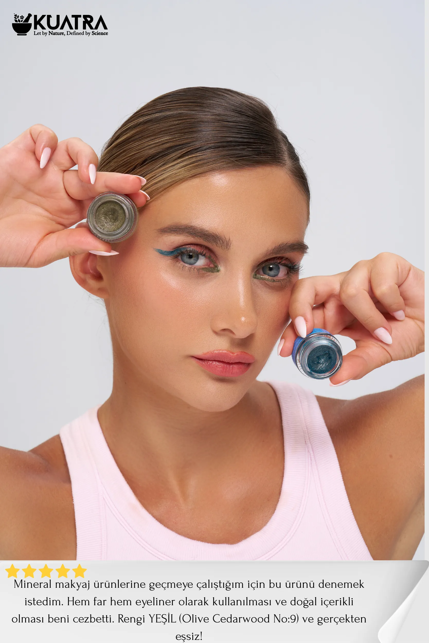 Cedarwood Pearl Cream Eyeshadow, Eyeliner with Natural Ingredients, (Very Valuable Nourishing Skin Care Along with Makeup)