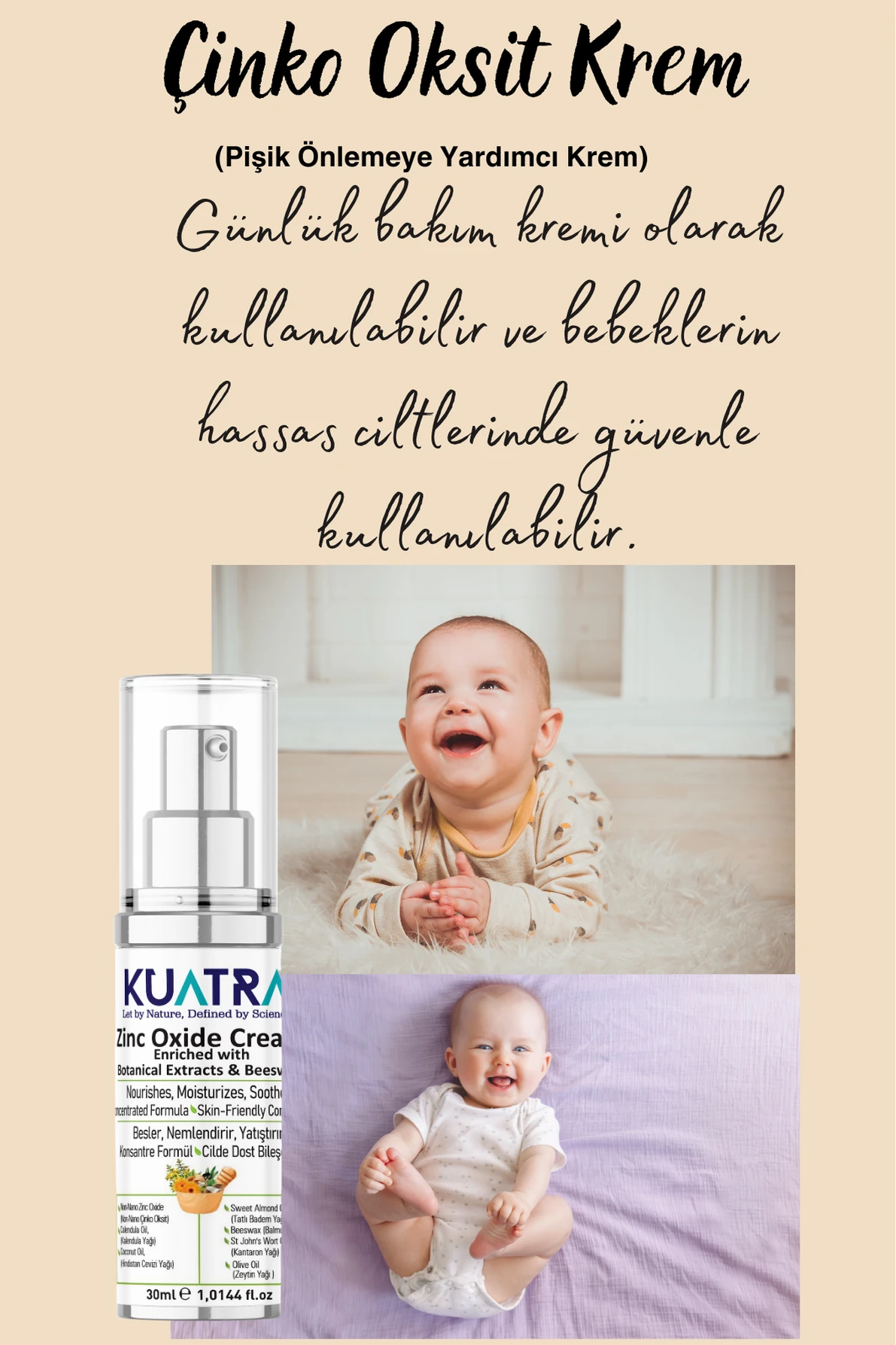 Kuatra Zinc Oxide Cream (Helps prevent diaper rash)