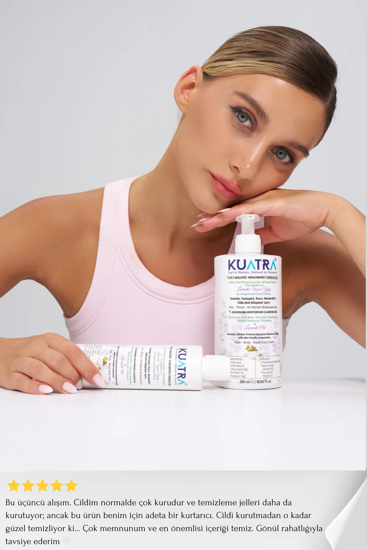 Kuatra Nemlendirici Besleyici Temizlik Jeli (Tıbbi Lavanta (Lavandula Angustifolia) uçucu yağı içeren) 500ml