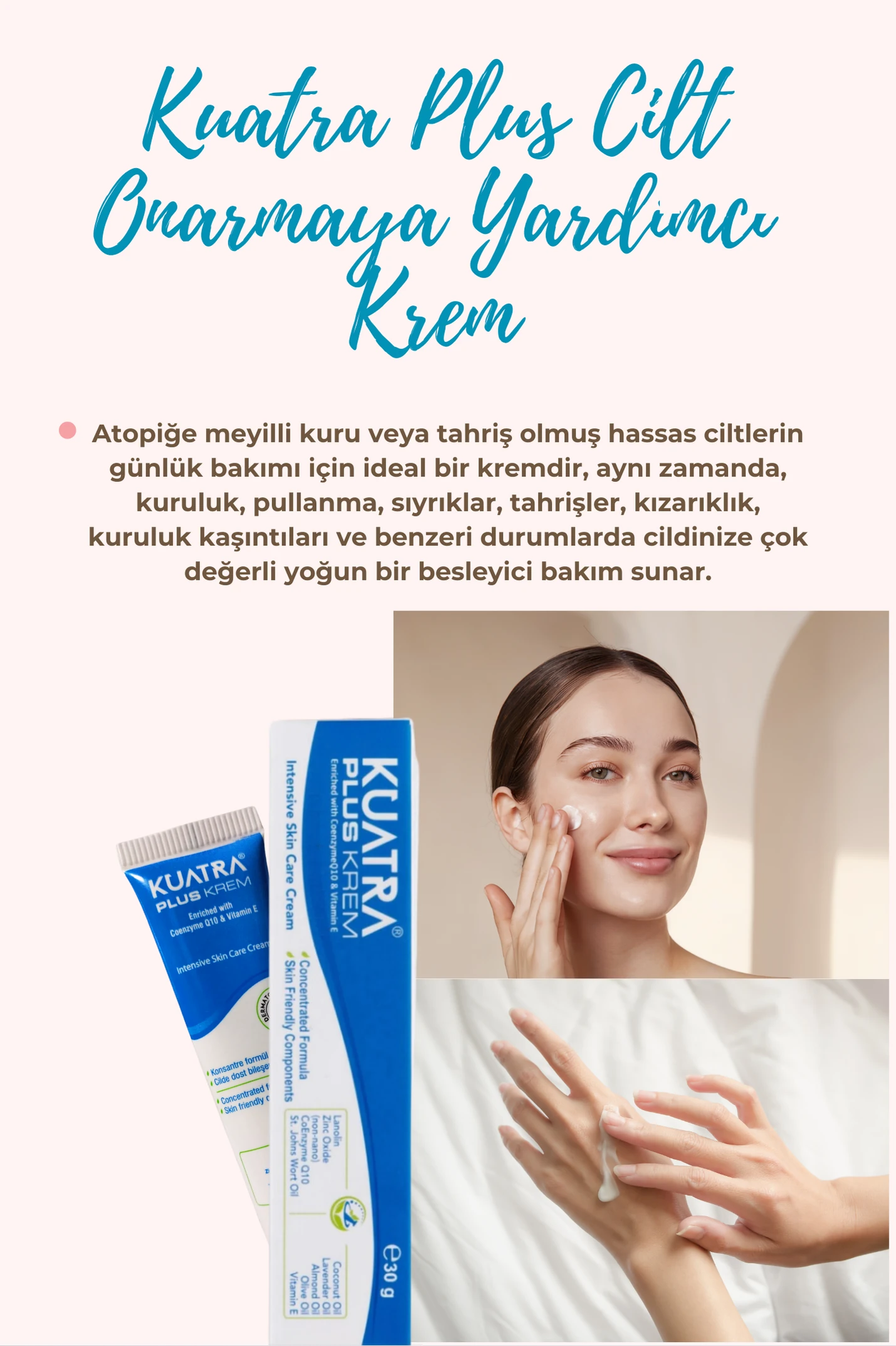 Kuatra Plus Cilt Onarmaya Yardımcı Krem 30 ml