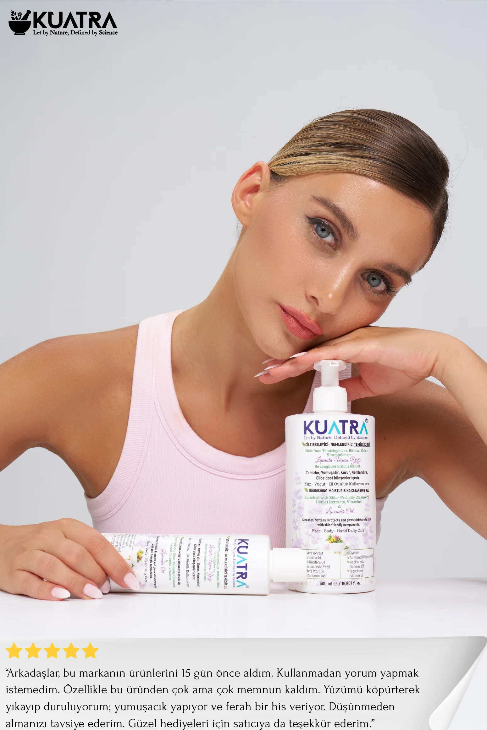 Kuatra Nemlendirici Besleyici Temizlik Jeli (Tıbbi Lavanta (Lavandula Angustifolia) uçucu yağı içeren) 500ml