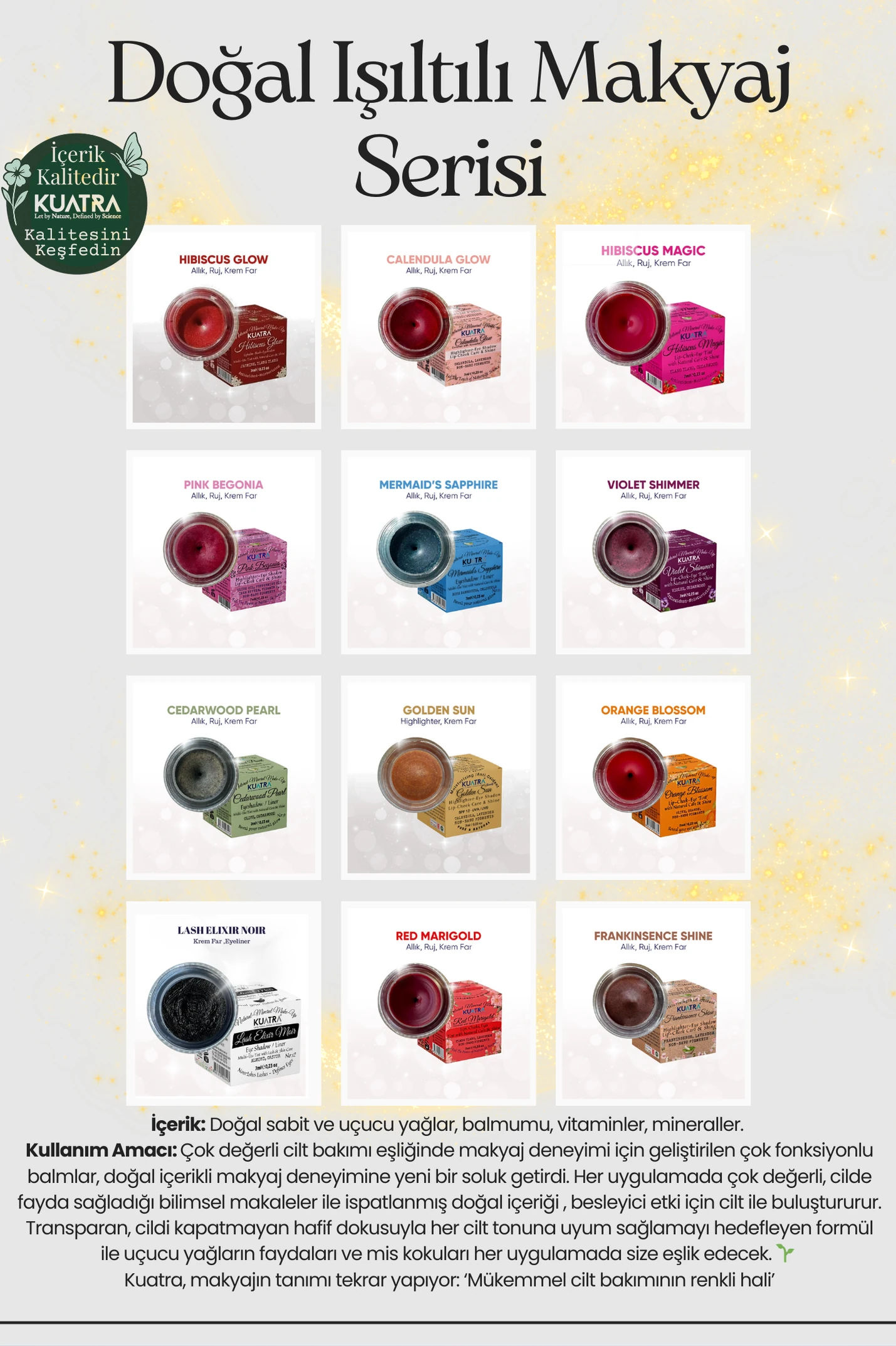 Mermaid’s Sapphire Krem Far, Eyeliner Doğal İçerikli, (Makyaj Beraberinde Çok Değerli Besleyici Cilt Bakımı)