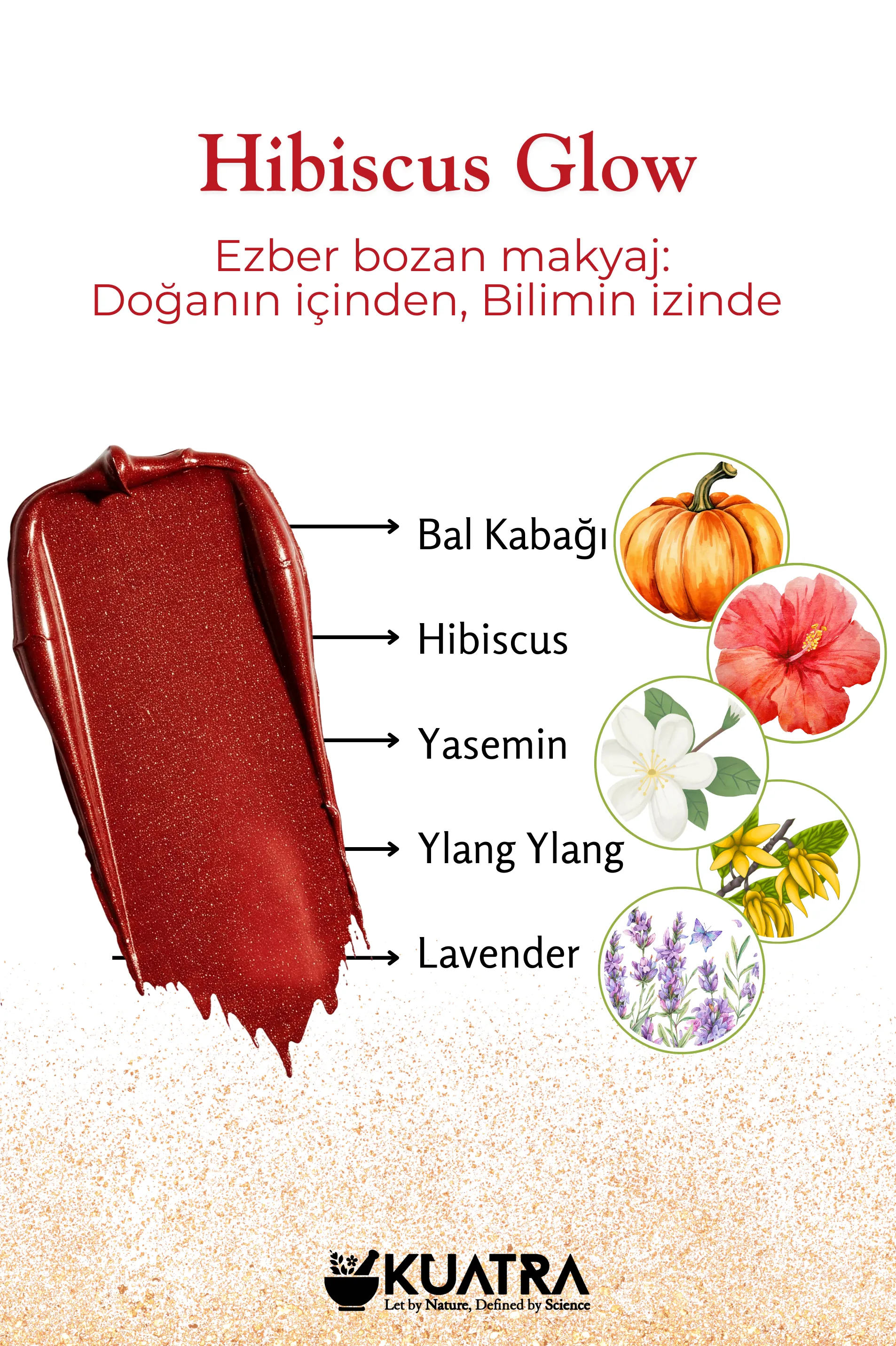 Hibiscus Glow Besleyici, Nemlendirici Allık Ruj Göz Farı Doğal İçerik