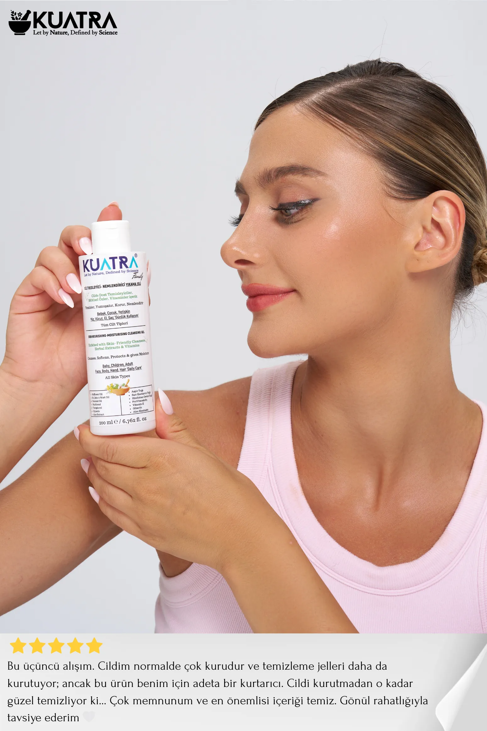 Kuatra Nemlendirici Besleyici Temizlik Jeli 200ml (Kokusuz)