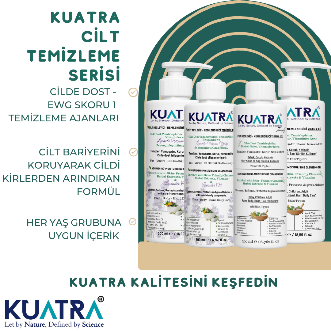 Kuatra Nemlendirici Besleyici Temizlik Jeli (Tıbbi Lavanta (Lavandula Angustifolia) uçucu yağı içeren) 200ml