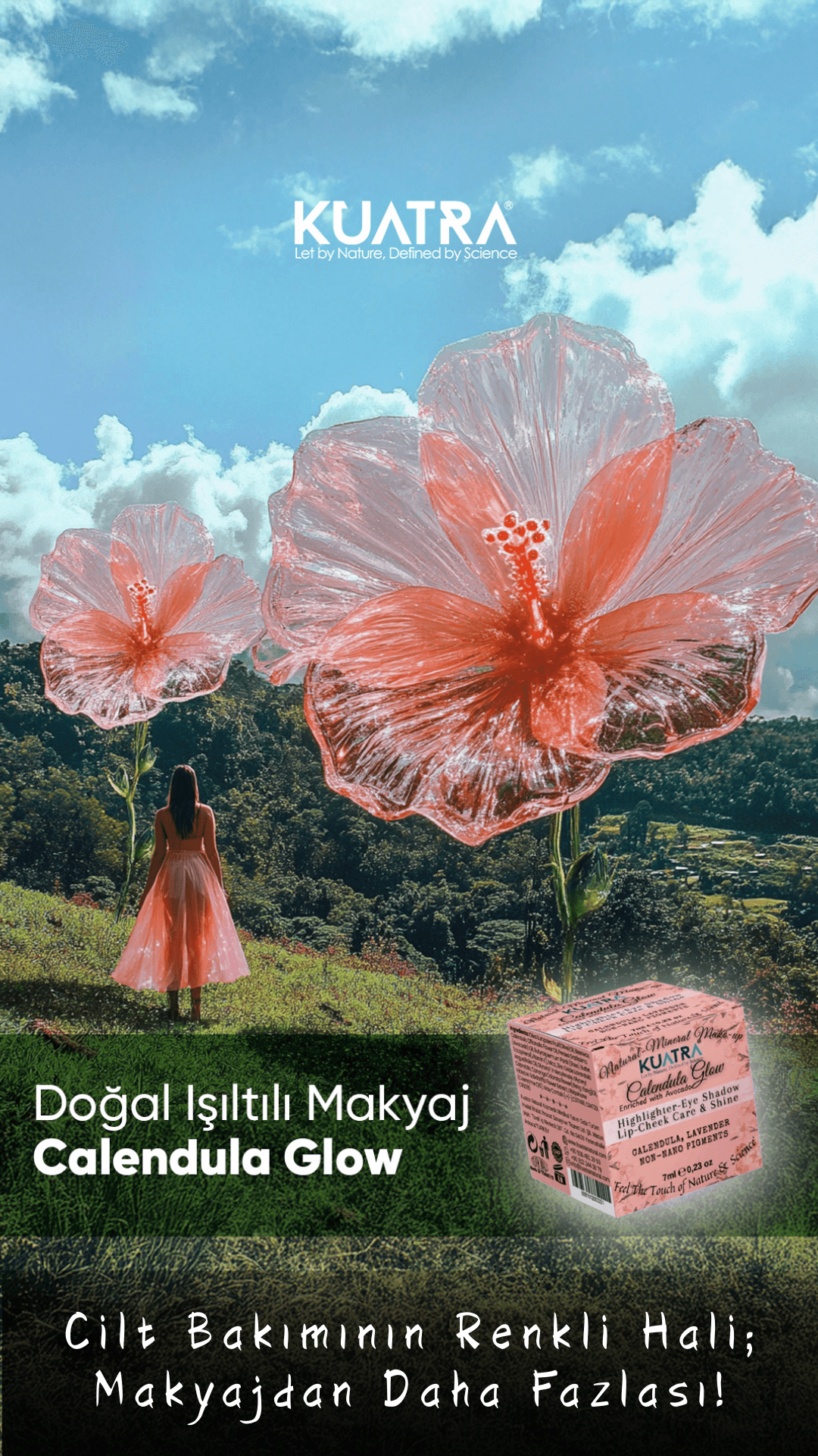 Kuatra Calendula Glow Doğal İçerikli Nemlendirici - Antioksidan Işıltı Veren Balm (Highlighter-Göz Farı-Allık-Ruj) 7ml