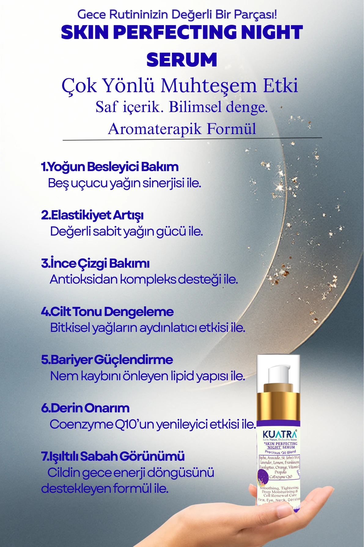 Kuatra Skin Perfecting 'Night' Serum (cildi onarmaya ve cildi kusursuzlaştırmaya yardımcı gece serumu)