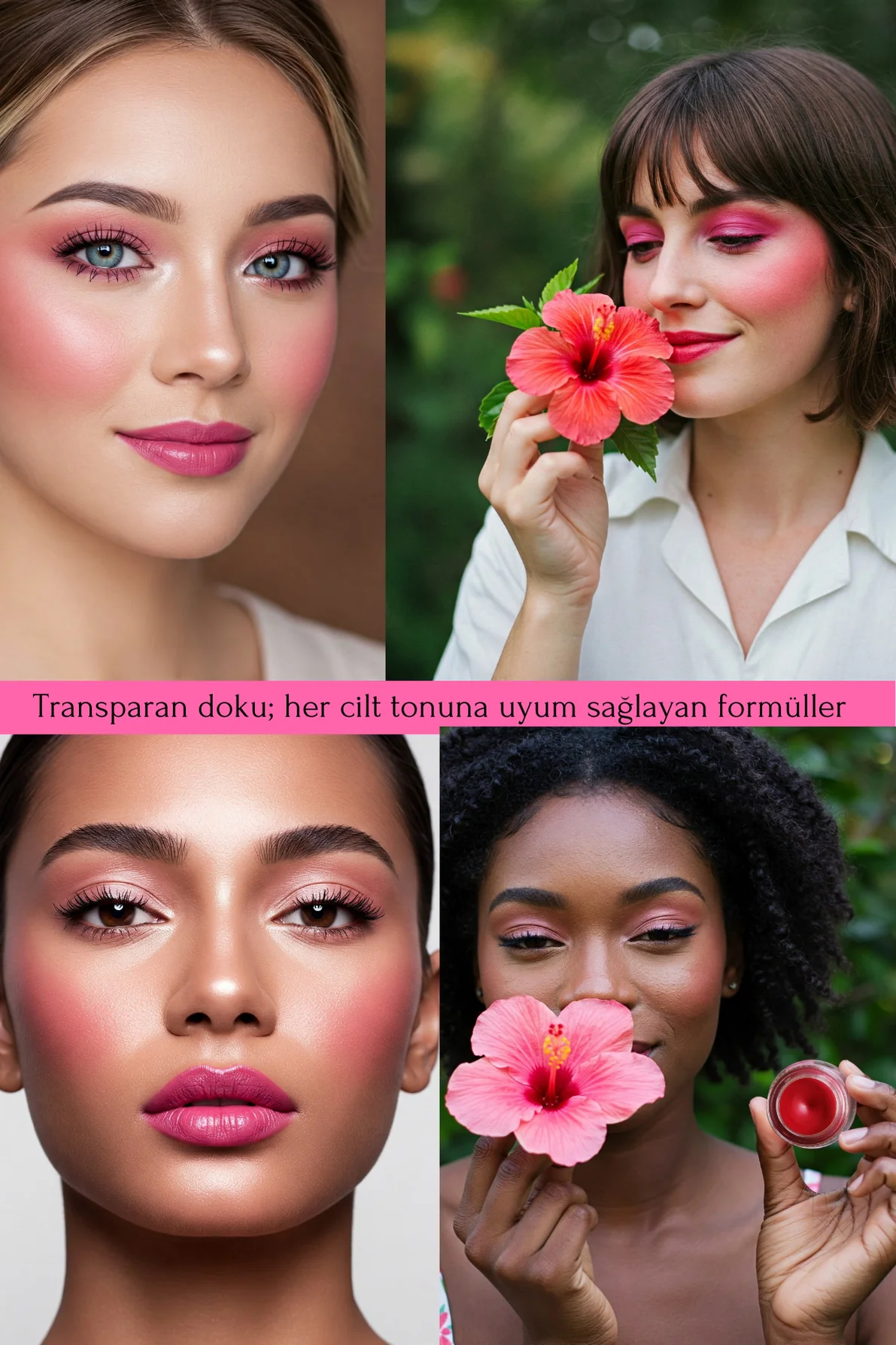 Hibiscus Magic Multi-Purpose Blush, Lipstick, Eye Shadow with Natural Ingredients (Very Valuable Nourishing Skin Care Along with Make-up)