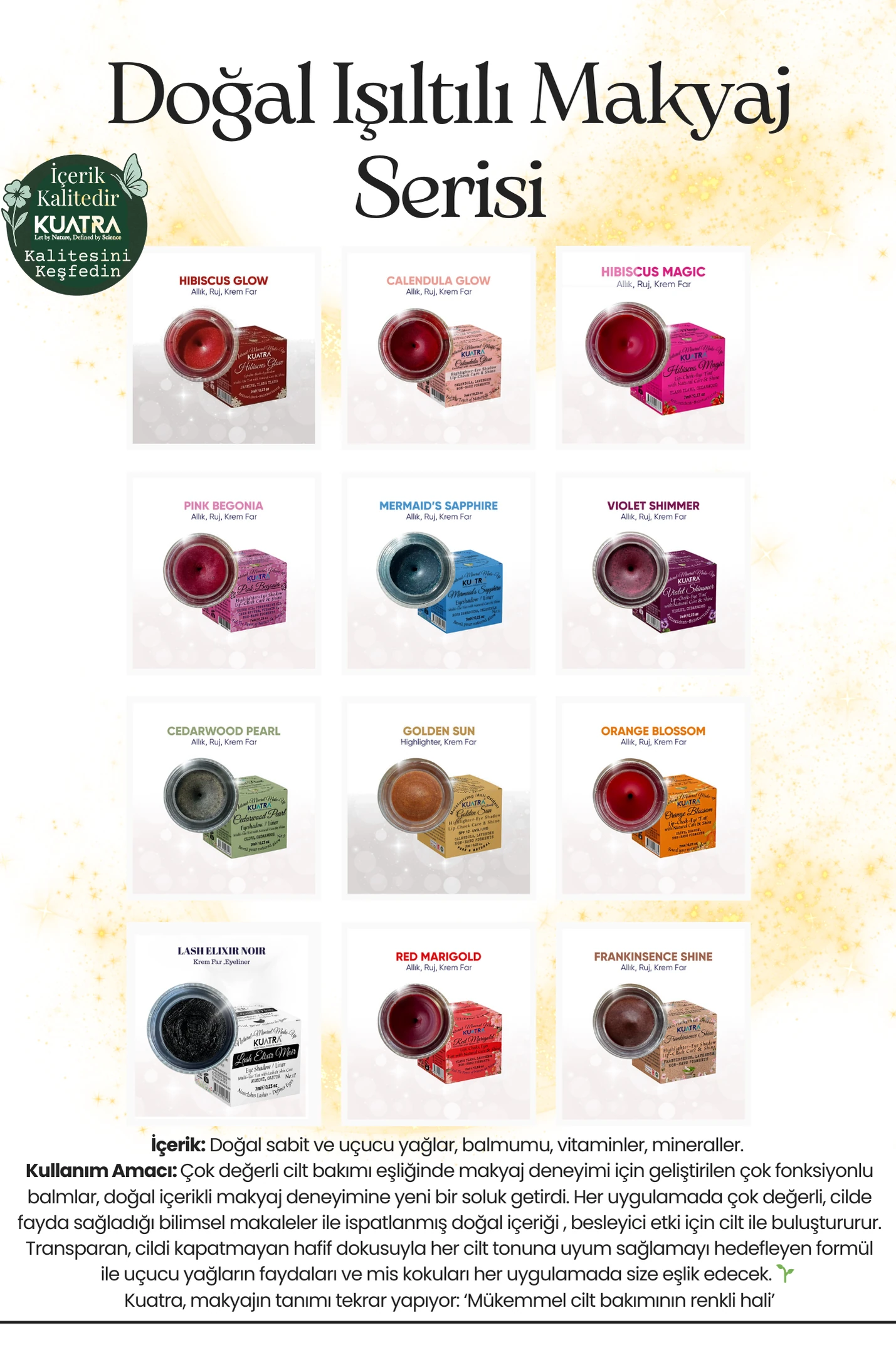 Frankinsence Shine Nemlendirici, Antioksidan, Işıltı Veren Allık-ruj- Göz Farı 'doğal İçerik'