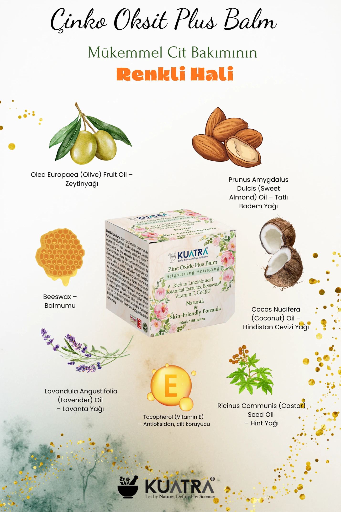 Kuatra Çinko Oksit Plus Balm (Leke Karşıtı, Canlandırıcı Nemlendirici Günlük Bakım- Doğal İçerik)