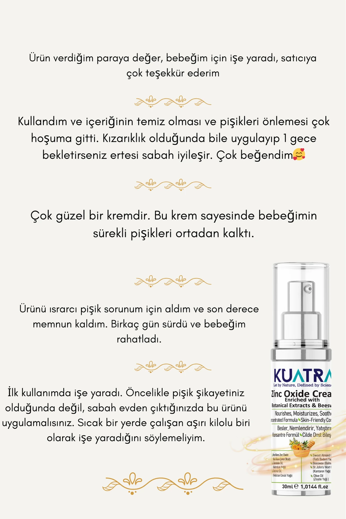 Kuatra Zinc Oxide Cream (Helps prevent diaper rash)