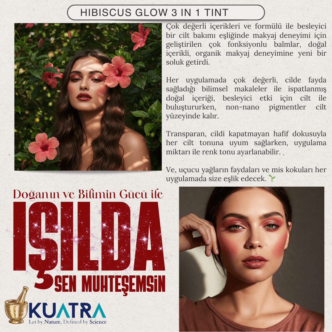 Hibiscus Glow Besleyici, Nemlendirici Allık Ruj Göz Farı Doğal İçerik