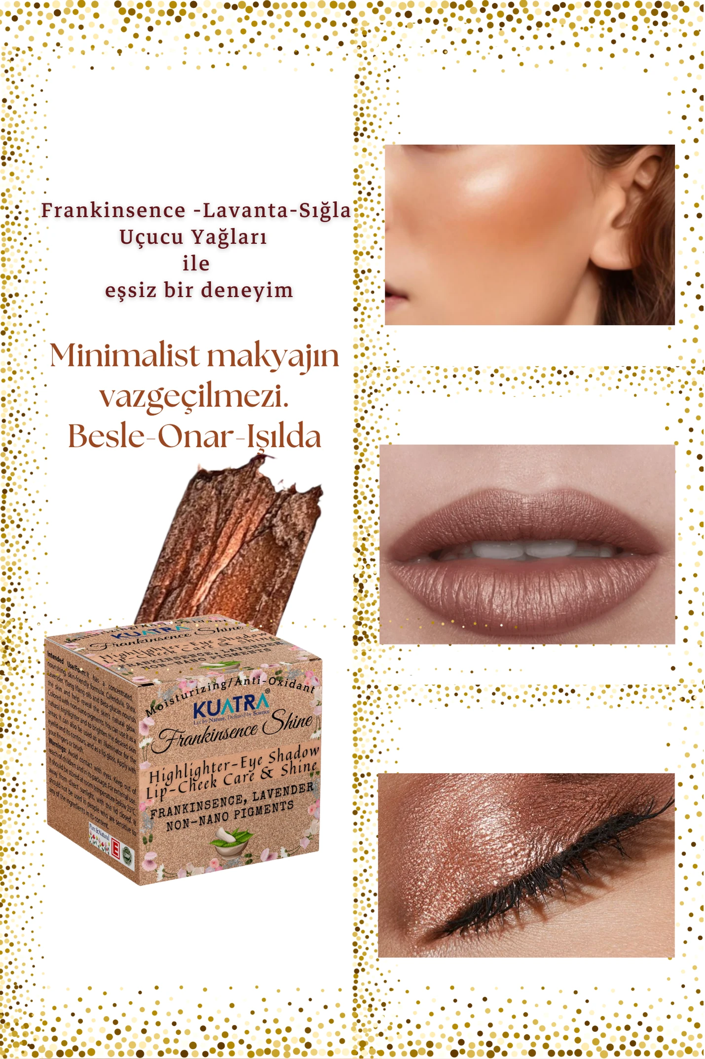 Frankinsence Shine Nemlendirici, Antioksidan, Işıltı Veren Allık-ruj- Göz Farı 'doğal İçerik'