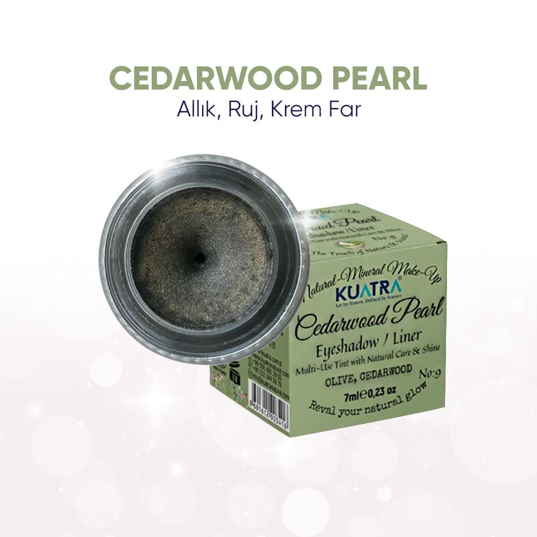 Cedarwood Pearl Krem Far, Eyeliner Doğal İçerikli, (Makyaj Beraberinde Çok Değerli Besleyici Cilt Bakımı)