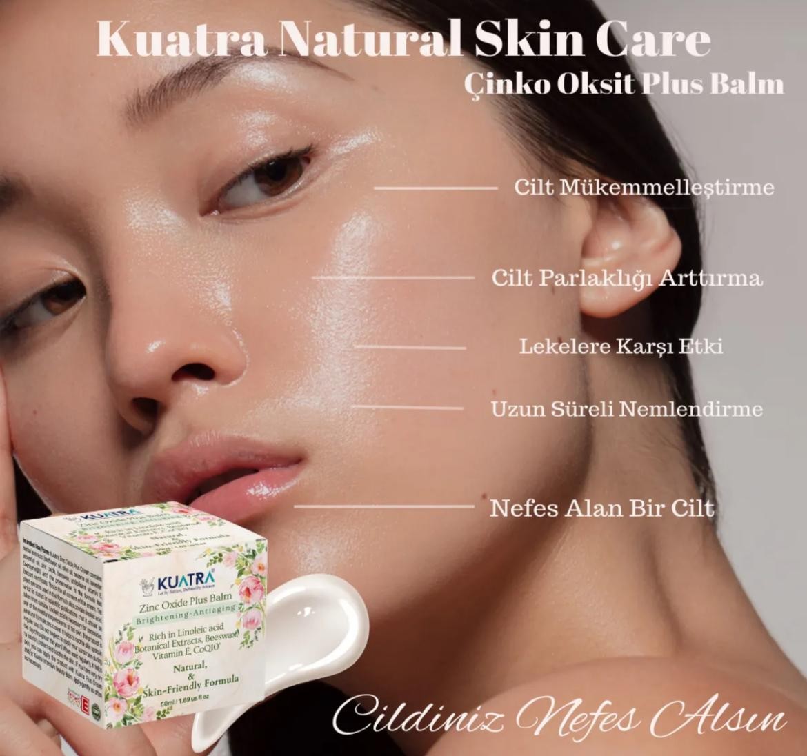 Kuatra Çinko Oksit Plus Balm (Leke Karşıtı, Canlandırıcı Nemlendirici Günlük Bakım- Doğal İçerik)