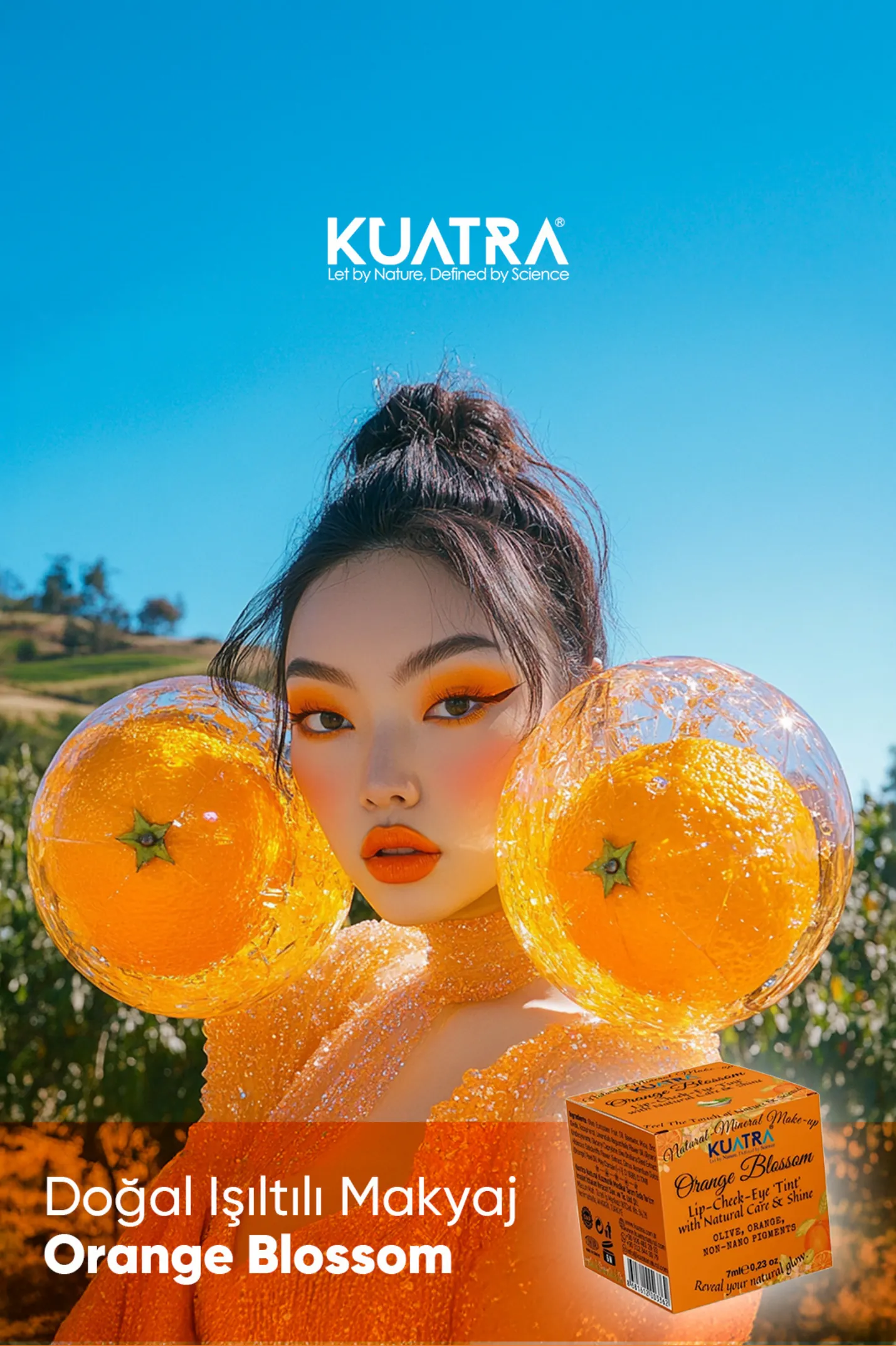 Orange Blossom Lip-Cheek-Eye 'Tint' Multi-Purpose Blush, Lipstick, Eye Shadow with Natural Ingredients (Very Valuable Nourishing Skin Care Along with Make-up)