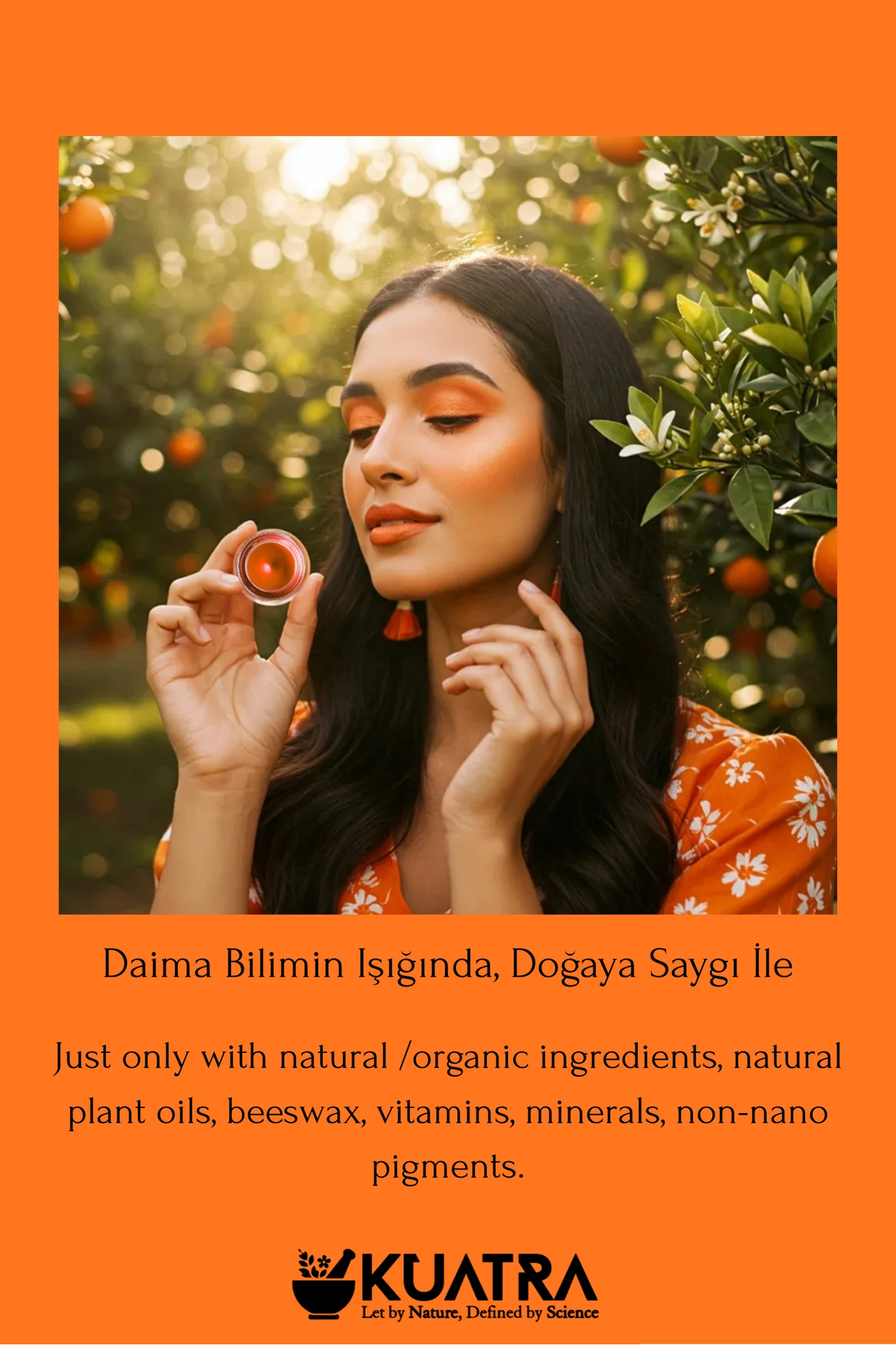 Orange Blossom Lip-Cheek-Eye 'Tint' Multi-Purpose Blush, Lipstick, Eye Shadow with Natural Ingredients (Very Valuable Nourishing Skin Care Along with Make-up)