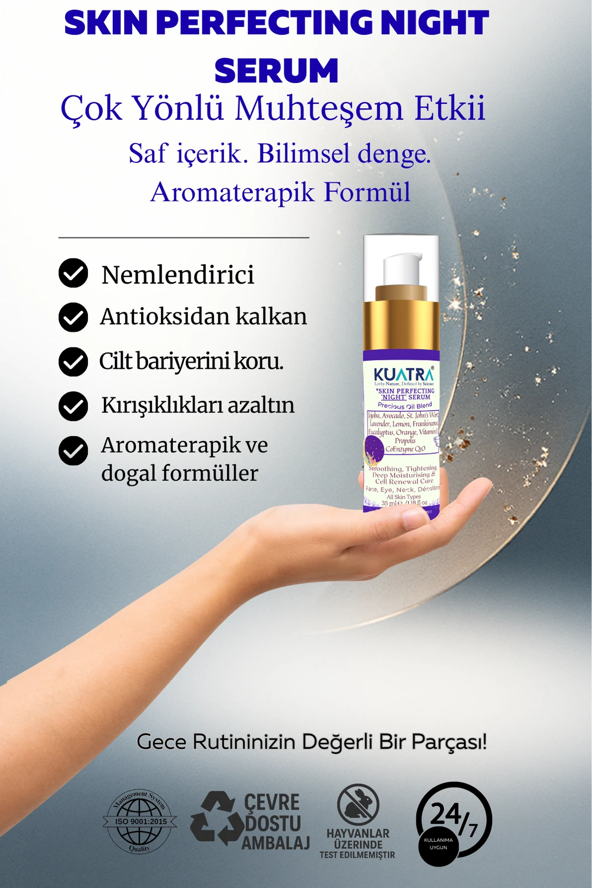 Kuatra Skin Perfecting 'Night' Serum (cildi onarmaya ve cildi kusursuzlaştırmaya yardımcı gece serumu)
